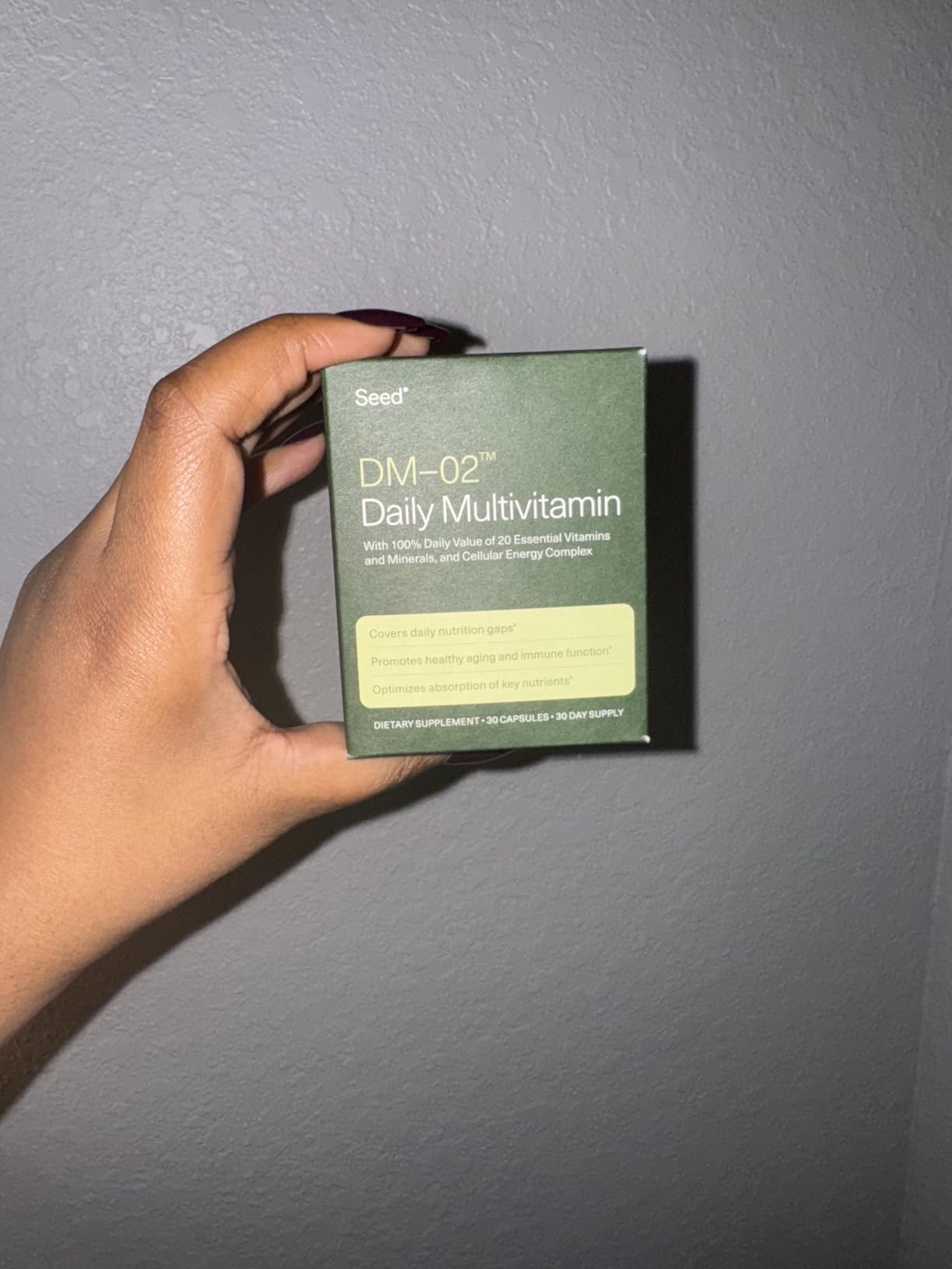 Seed DM-02 Daily Multivitamin - 100% DV Essential Vitamins and Minerals for Women & Men - Helps Fill Daily Nutrient Gaps - Immune, Bone, Hair, Skin & Nails Health - Vegan - 30 Capsules (30-Day Supply) customer photo 2