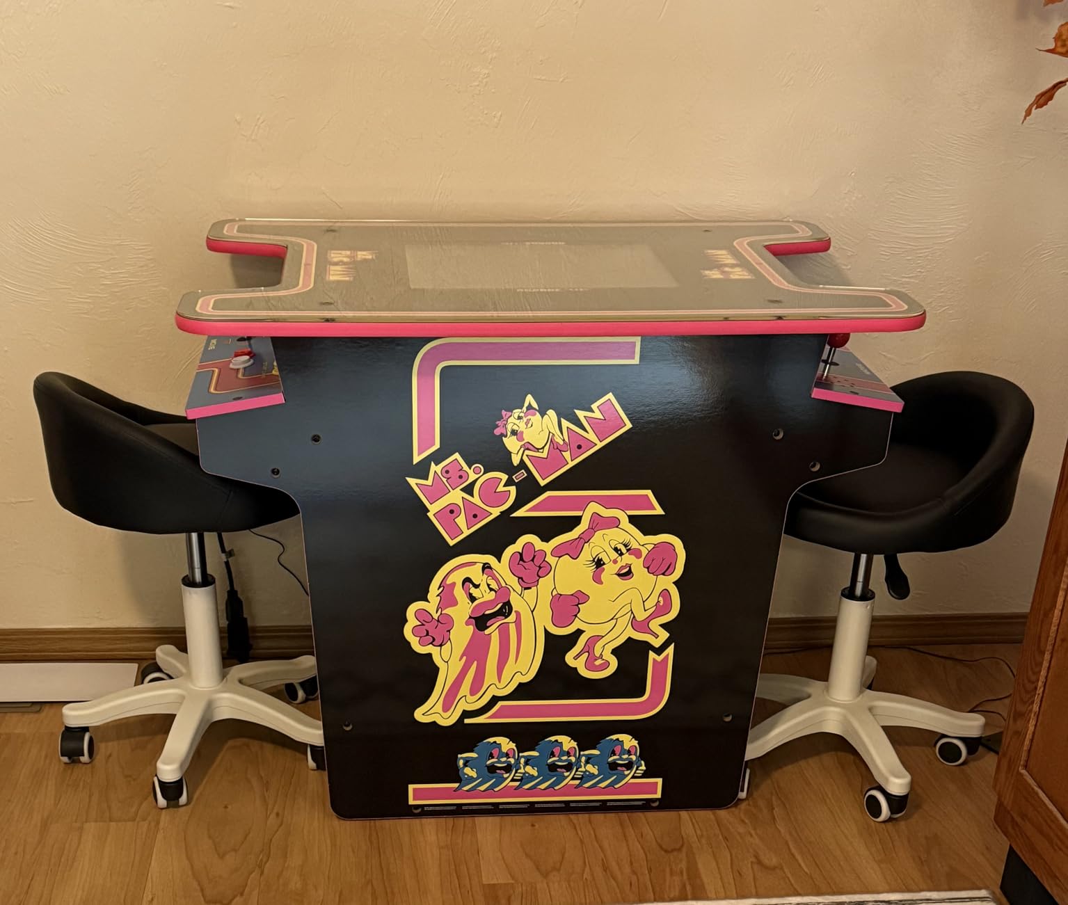 Arcade1Up Ms.PAC-MAN Head-to-Head Arcade Machine - Retro Home Arcade Table with 12 Classic Games, Light-Up Control Deck & Real-Feel Joysticks customer photo 2