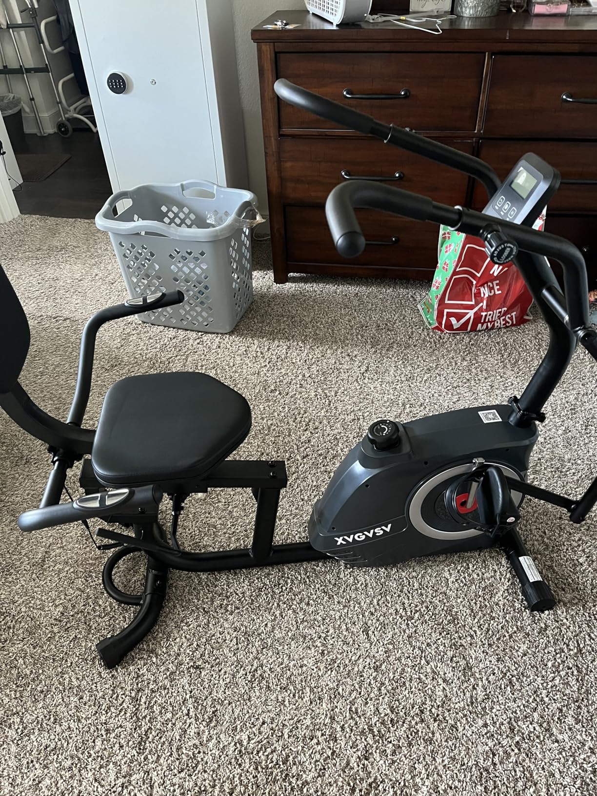 Recumbent Exercise Bike, Recumbent Stationary Bike for Home, Recumbent Bike with 400LB Weight Capacity Whisper-Quiet 16 Levels Magnetic Resistance Heart Rate and Multi-Function LCD Comfortable Seat customer photo 1