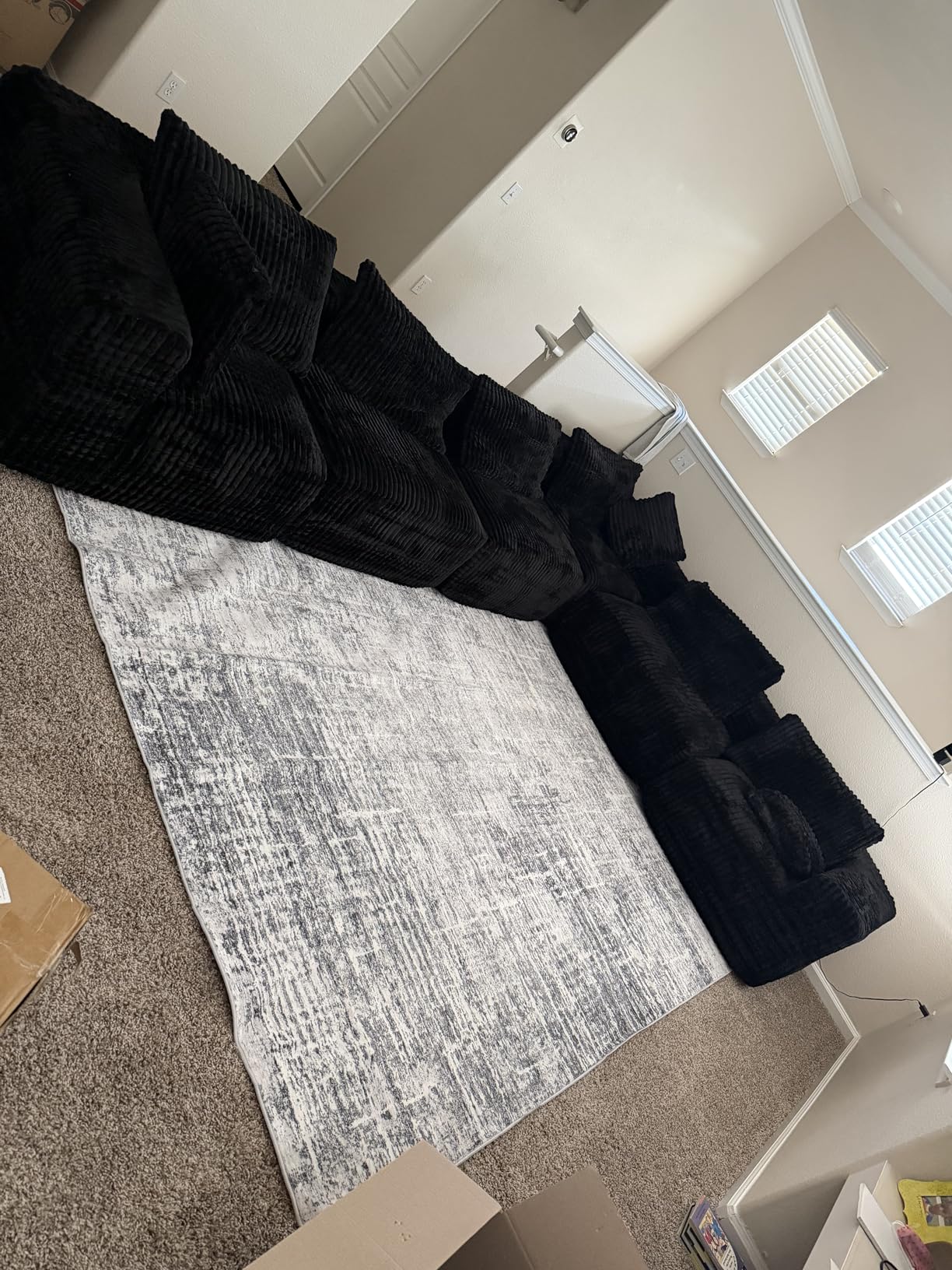 8x10 Area Rugs Living Room: Washable Large Neutral Brown Rug Abstract Soft Modern Stain Resistant Indoor Floor Non-Slip Carpet for Bedroom Nursery Kids Office Playroom Dining Room Under Table Home customer photo 2
