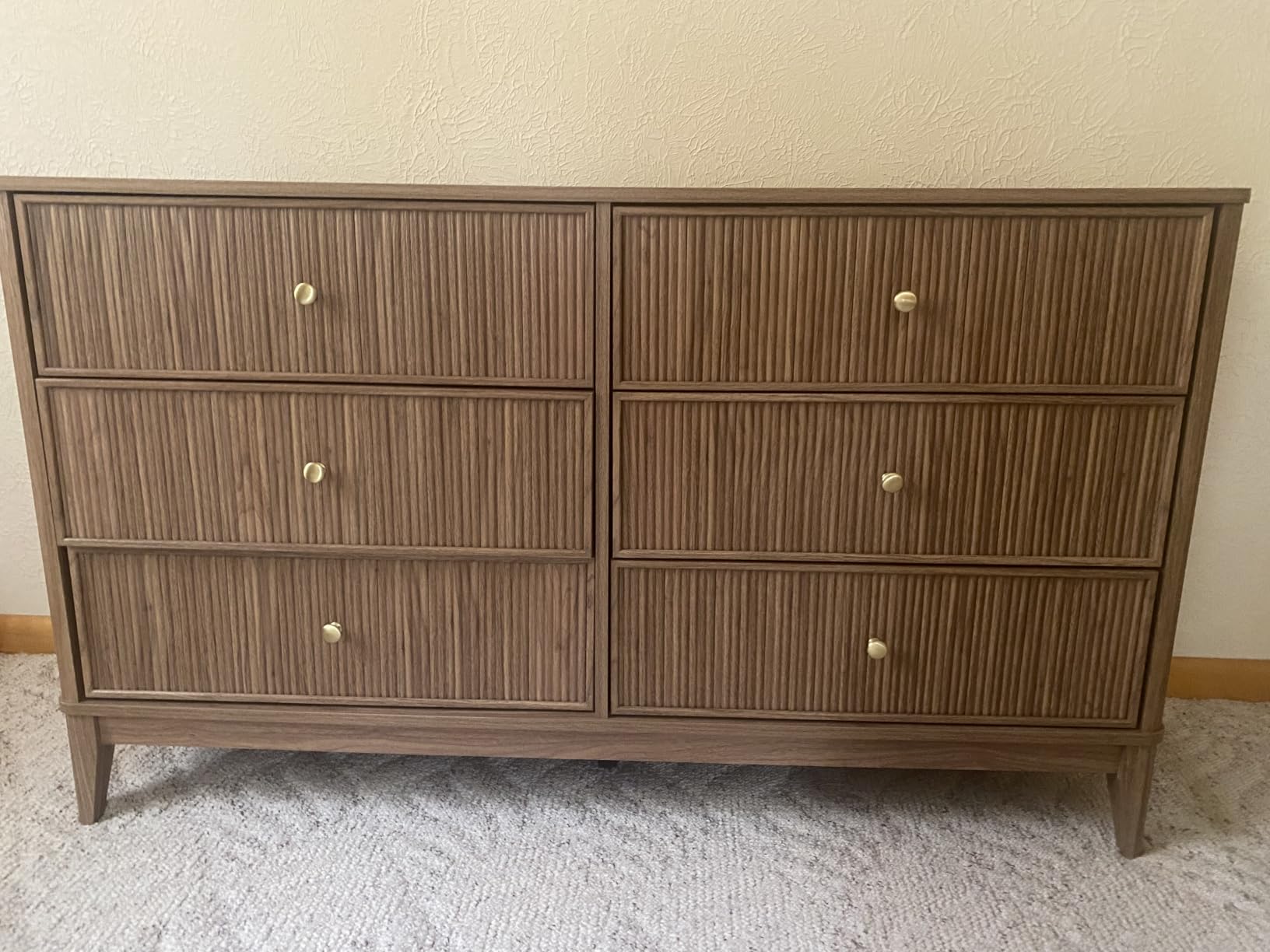 INNOD Fluted 6 Drawers Dresser, 54