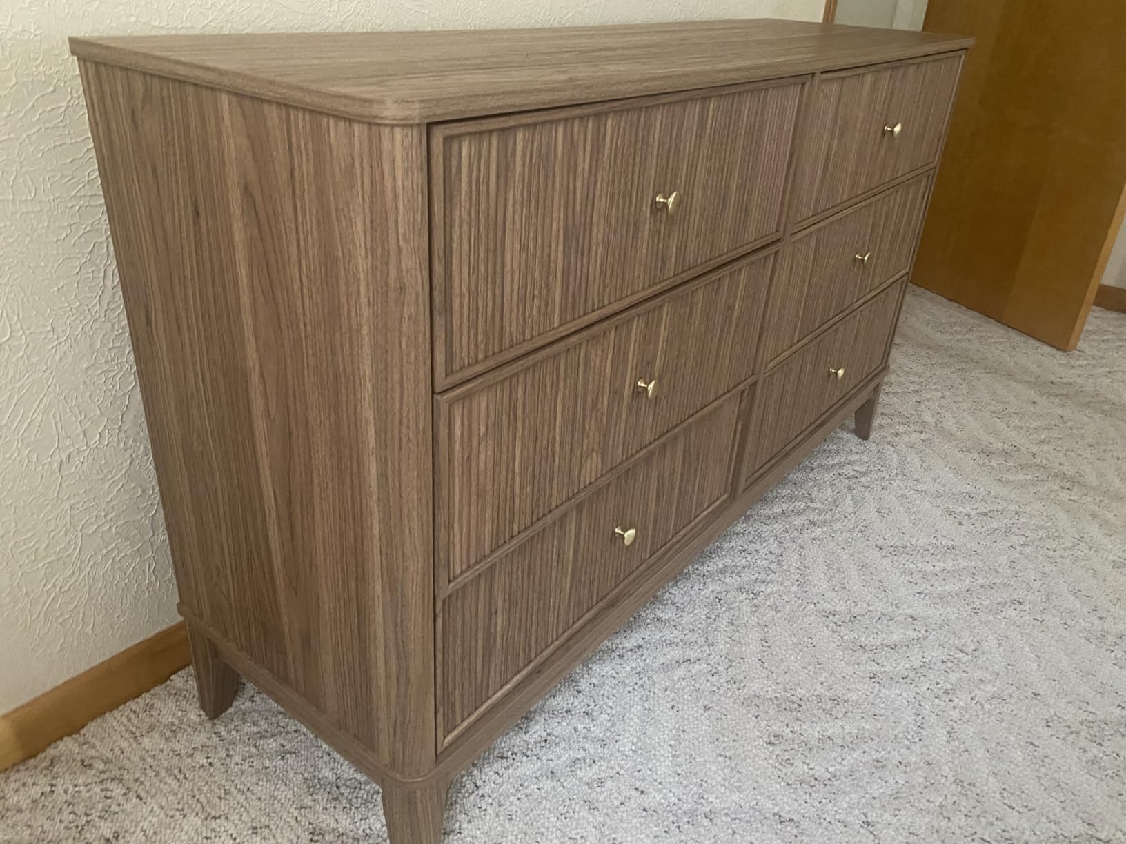 INNOD Fluted 6 Drawers Dresser, 54