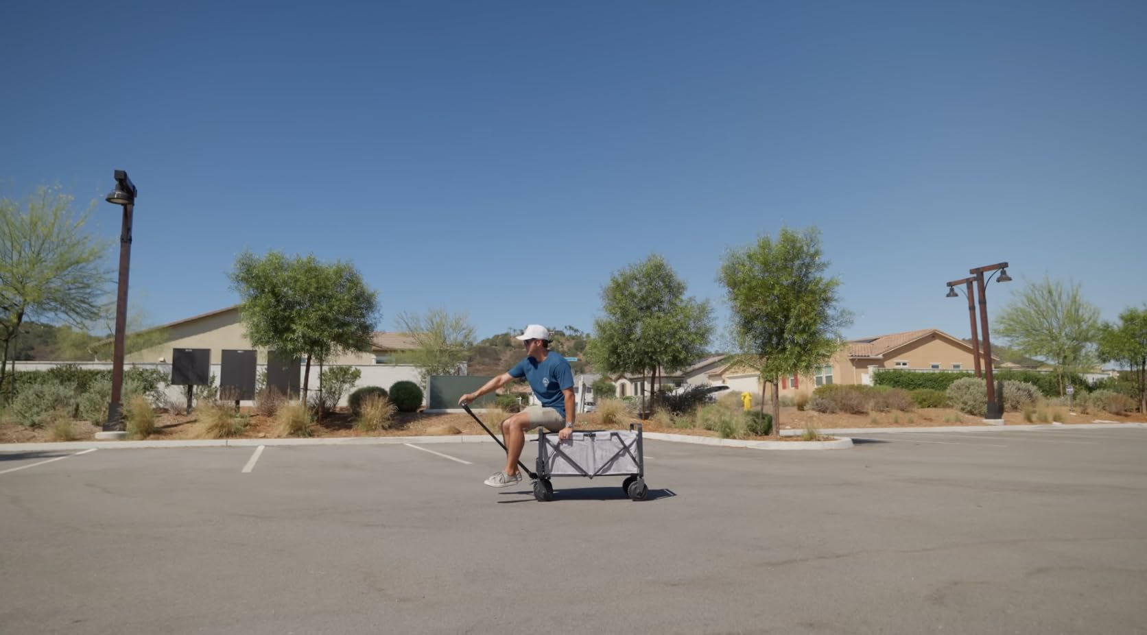 e-Wagon Air Adventure-Ready Electric Wagon, 9-Mile Range Dual Motor Cart, 300LB Capacity 3-Second Fold, Heavy-Duty Collapsible Wagon for Camping, Sports, Beach, Bright Yellow customer photo 1