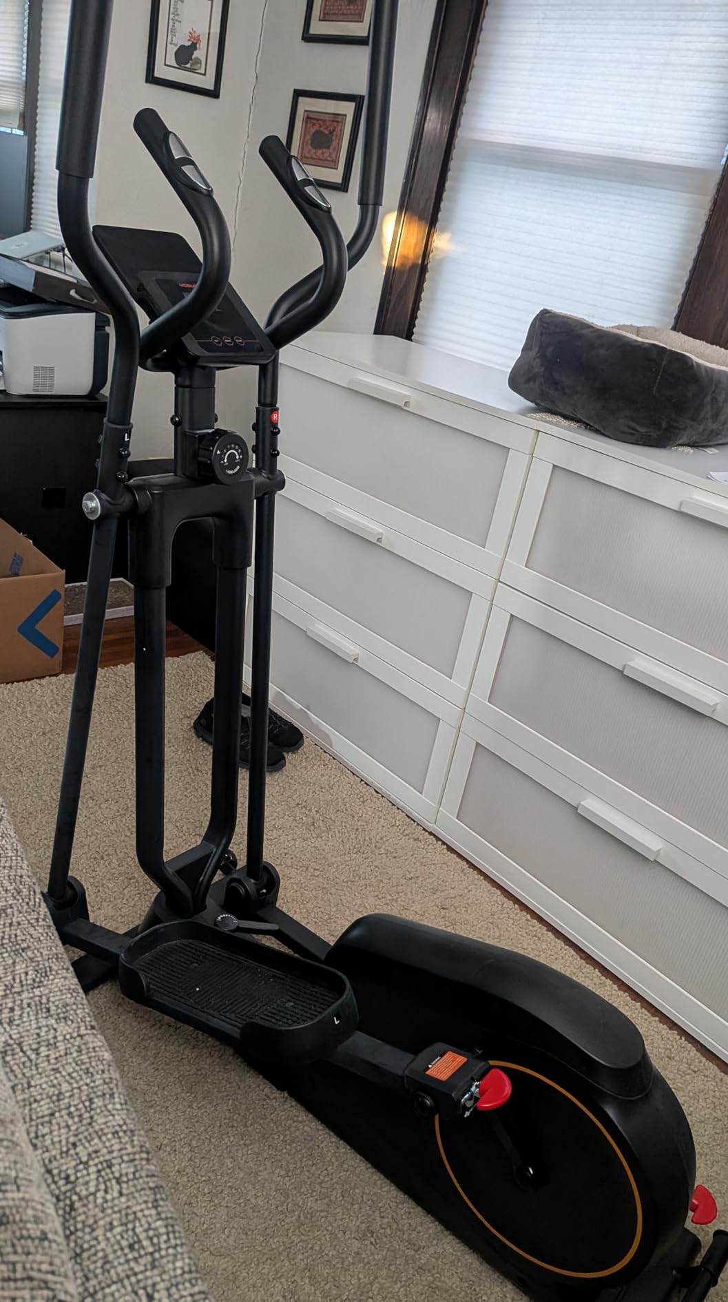 YOSUDA Foldable Elliptical Exercise Machine for Home,15IN Stride Compact Folding Elliptical Training Machine Only 2 sq ft for Small Spaces, Elliptical Cross Trainer with 16 Magnetic Resistance Levels customer photo 1