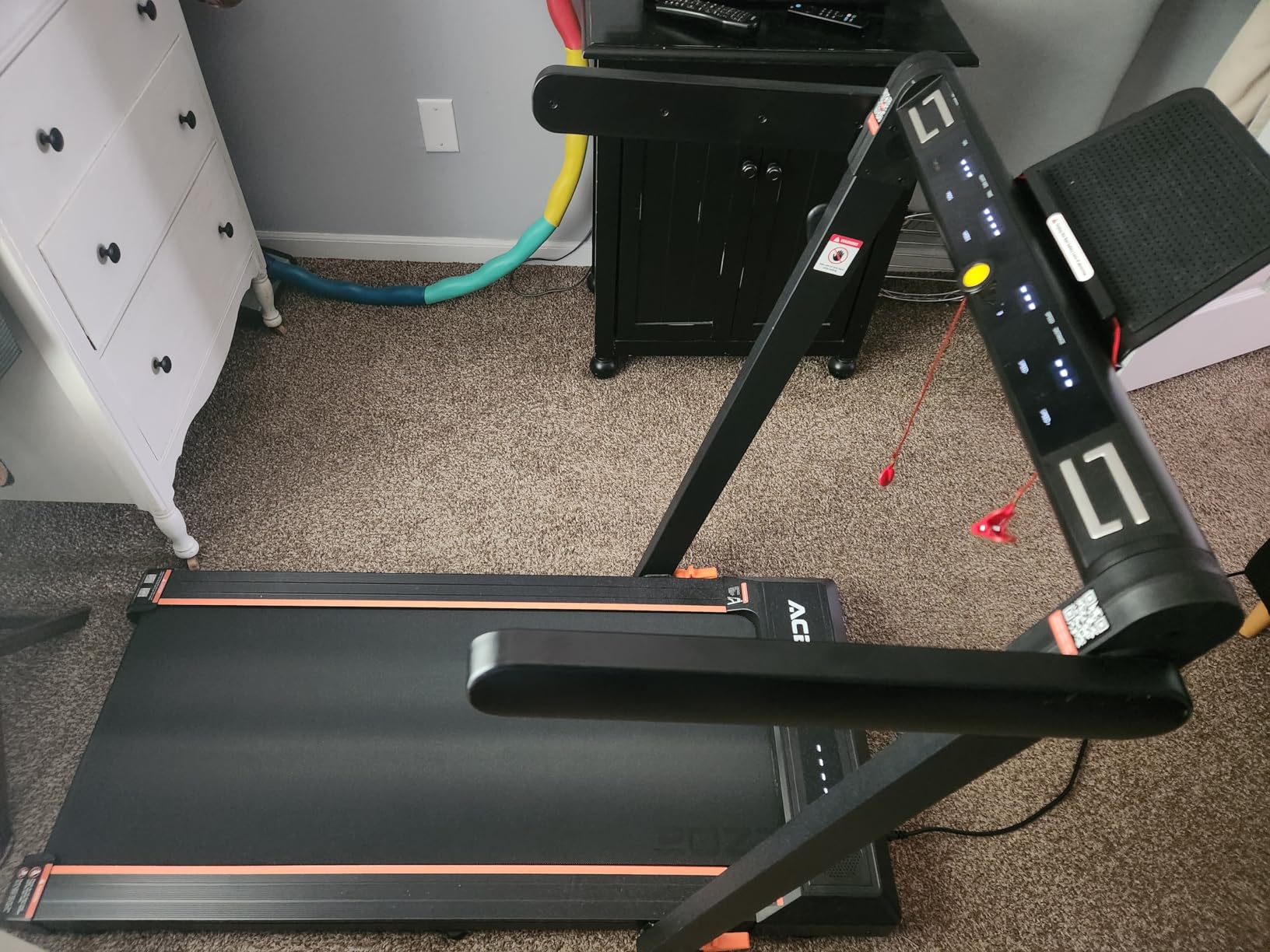 Acezoe Foldable Treadmill with 10% Incline and Handle Bar, 4 in 1 Foldabla Treadmills for Home, Under Desk Treadmill with 300LBS Capacity, Walking Pad with Speaker, APP/Remote Control customer photo 1