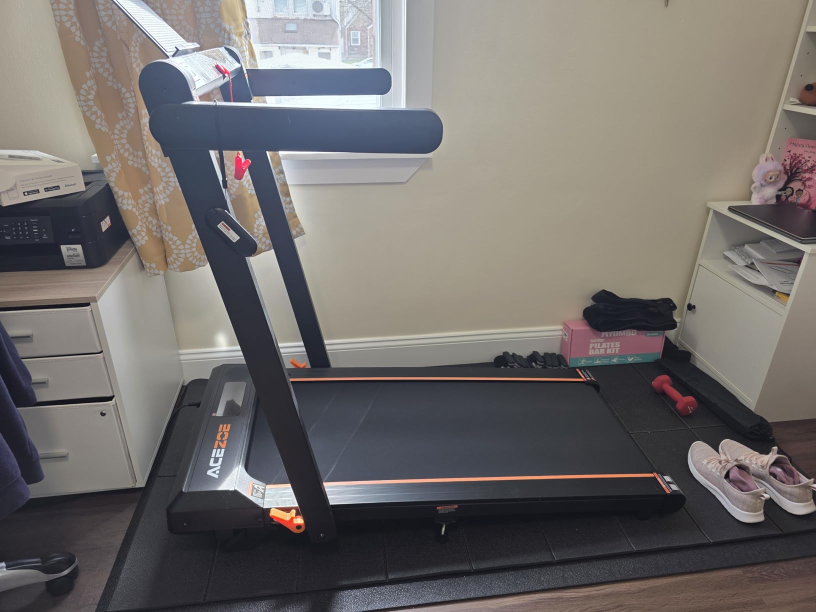 Acezoe Foldable Treadmill with 10% Incline and Handle Bar, 4 in 1 Foldabla Treadmills for Home, Under Desk Treadmill with 300LBS Capacity, Walking Pad with Speaker, APP/Remote Control customer photo 2