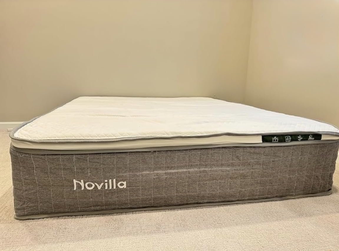 Novilla 14 Inch Queen Size Mattress, Hybrid Queen Mattress with Gel Memory Foam, Cool-to-Touch Nylon Blend & Pocketed Coils for Adaptive Body Support & Motion Isolation CertiPUR-US Certified customer photo 2