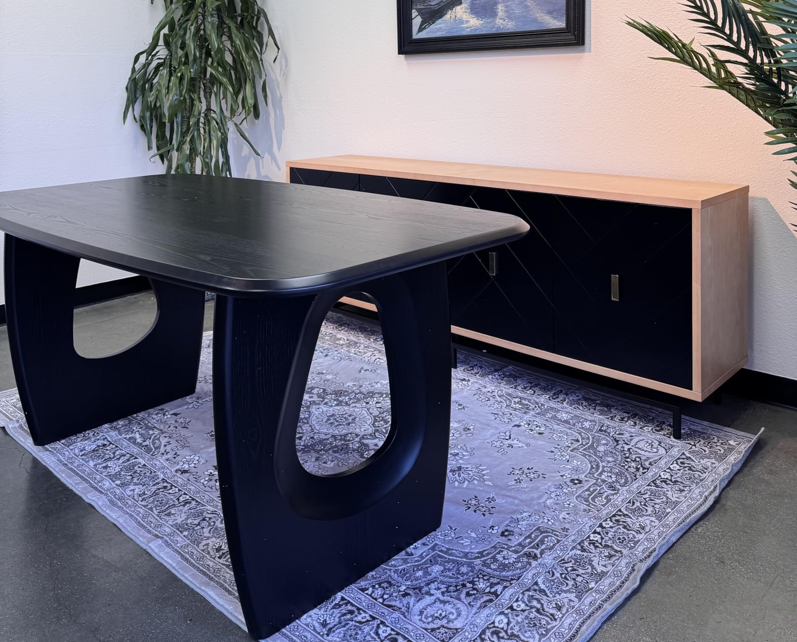 Morden Fort Modern Dining Table for 4-6 People, 68'' Rectangle Dining Table, Kitchen Table with Pedestal Base, Dinner Table for Dining Room, Kitchen, Living Room customer photo 1