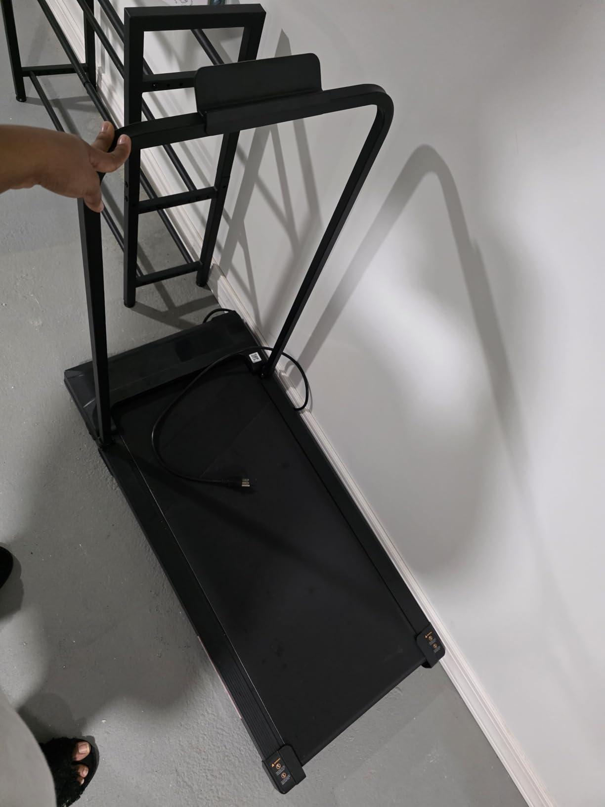 Walking Pad Treadmill for Home - Folding Treadmills with Handle Bar Portable Compact Fold up Indoor Foldable Handles Electric Walk Pads Small Spaces Mini Running Quiet Under Bed Office customer photo 2