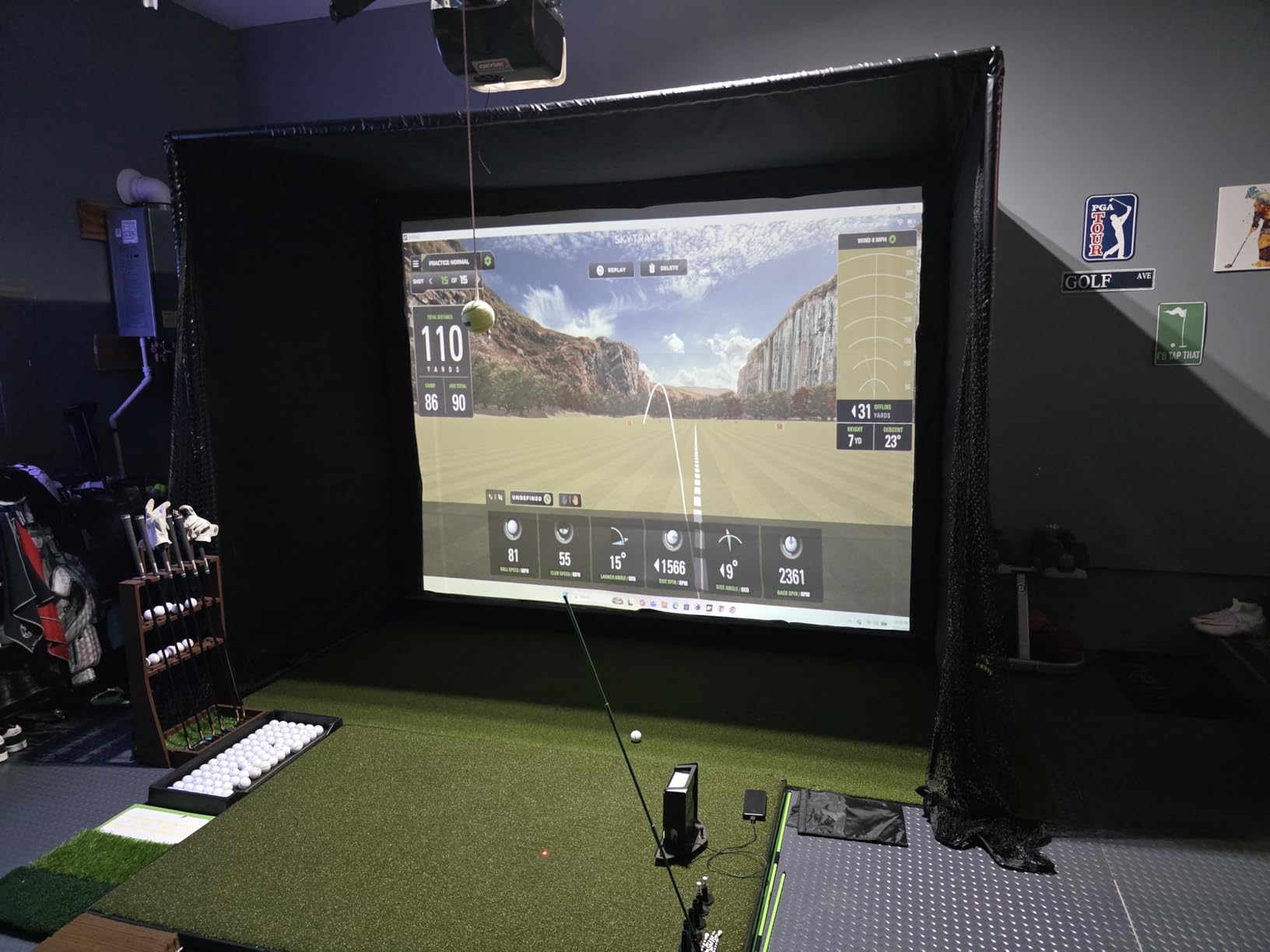 Golf Simulator Enclosure Kit with Premium HD Impact Screen, Full Safety Padding & Blackout Curtain, Home Golf Sim Setup Launch Monitors Compatible, Indoor Cage Net Golfing Accessories customer photo 2