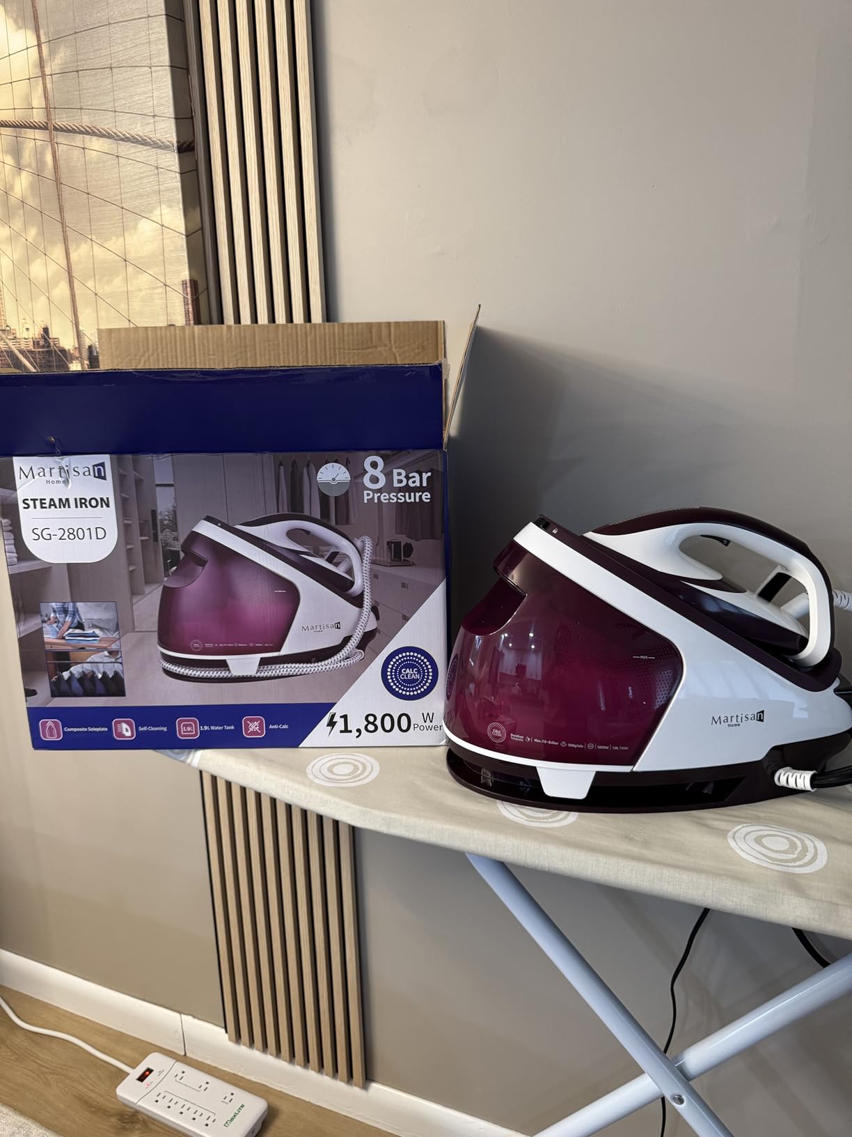 Martisan Steam Generator Iron for Clothes, LED Steam Station, 1800W Power, 8 Bar Max Pressure, 1.9L Water Tank, 550g/min Steam Burst, Auto Off, Ceramic Soleplate customer photo 2