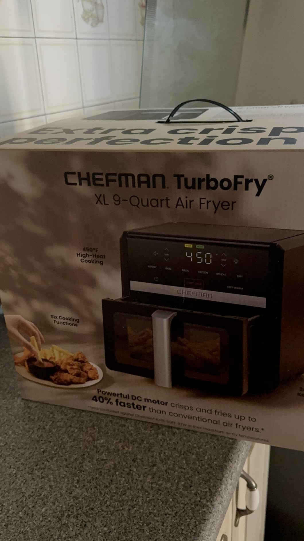 Chefman Air Fryer 9 Qt | TurboFry 7-in-1 High-Powered 450°F Cooking for Crispier and Even Results | XL Basket with Viewing Window | Air Fry, Bake, Broil, Reheat, Dehydrate, Defrost, Keep Warm customer photo 1