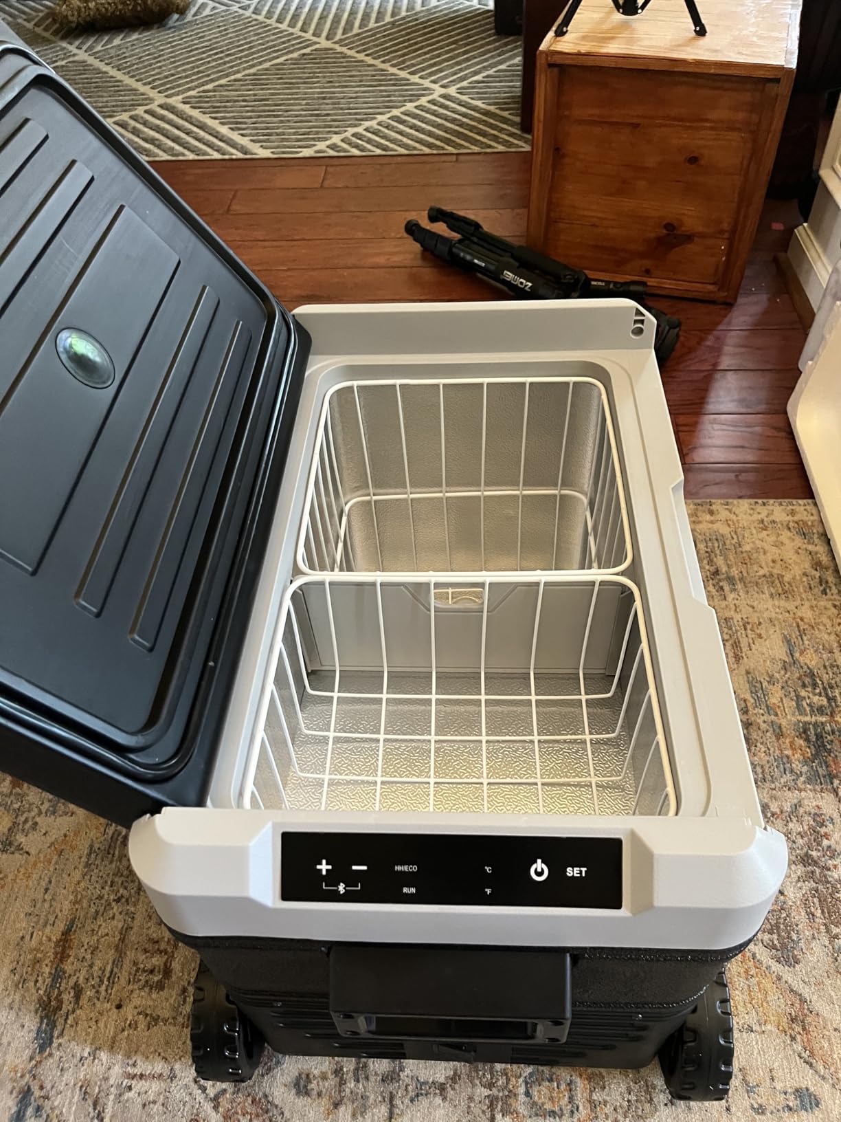 EUHOMY 12 Volt Refrigerator, 53QT(50L) Electric Cooler, Portable Freezer 12V/24V DC 100-240V AC, 12V Fridge -4℉~68℉, 12V Cooler with Wheels & 2 Baskets for Travel,Camping,Truck,Boat customer photo 2