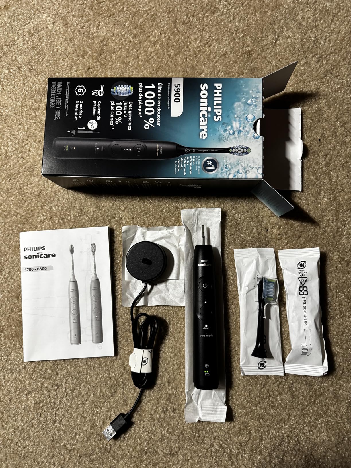 Philips Sonicare 5900 Series Electric Toothbrush, Pressure Sensor, 6 Brushing Settings, SmarTimer, BrushPacer, 21-Day Runtime, Gentle Professional-Clean Feel, for Sensitive Gums, Black, HX7131/02 customer photo 2