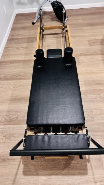 Foldable Pilates Reformer -90% Pre-Assembled Home Gym Women Men Workouts Bundle, Dual Resistance System (Springs + Latex), Jumpboard & Adjustable Foot Bar for All Levels customer photo 2