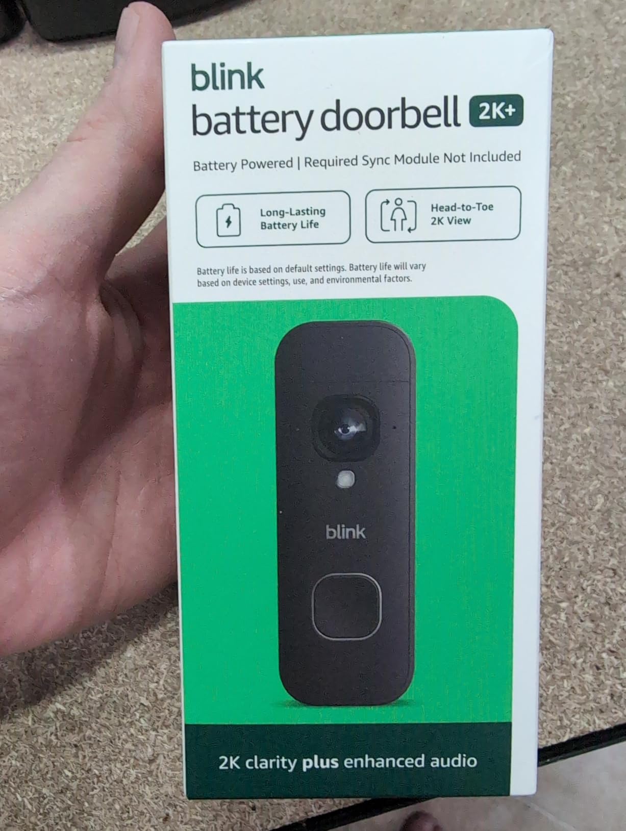 Battery Doorbell 2K+ (newest model) - Wireless video doorbell, 2K resolution, enhanced audio. Required Sync Module not included - Add-On (Black) customer photo 1