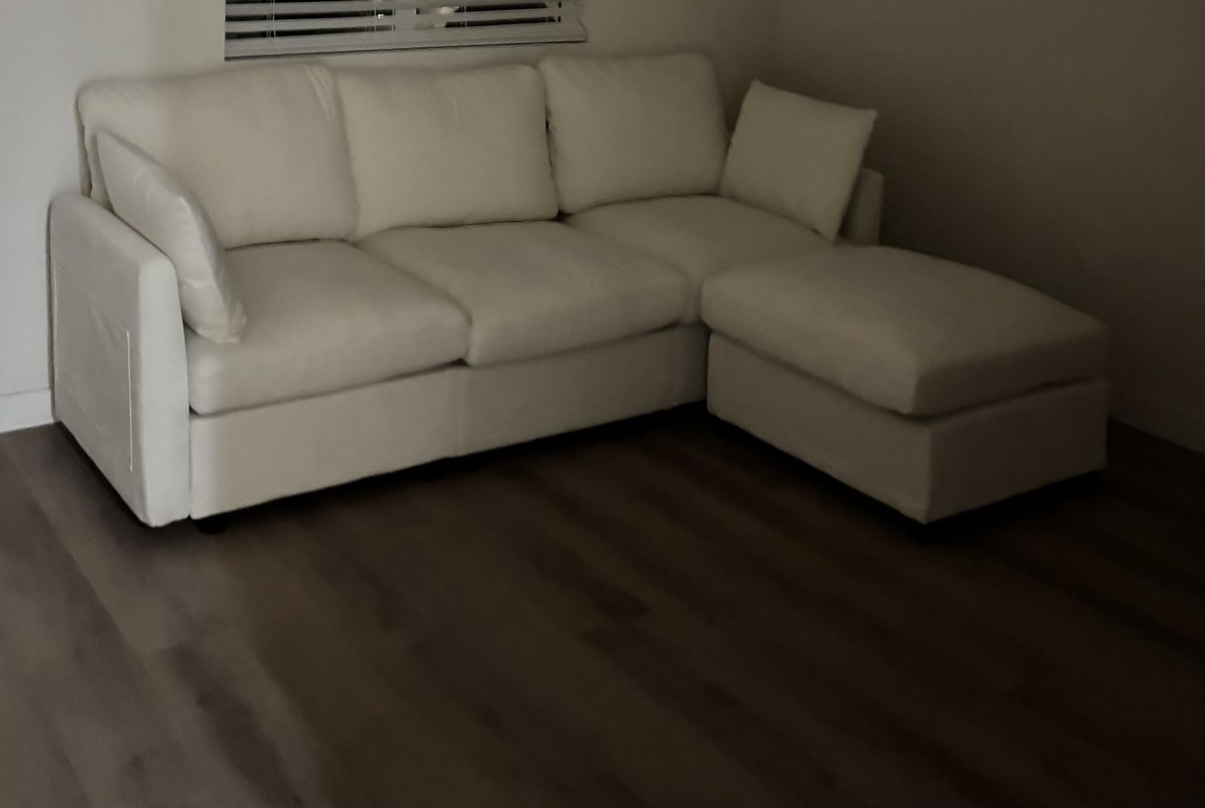 Iroomy Sectional Cloud Couch for Living Room, Spring Cushion Seating, L Shaped Convertible Modular Sofa with Ottoman, Beige customer photo 1