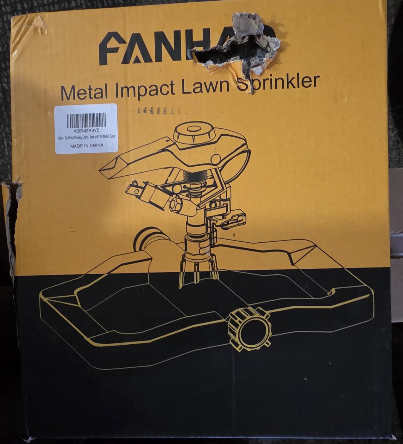 FANHAO Heavy Duty Pulsating Impact Sprinkler for Yard, 360 Degree Rotating Lawn Sprinklers with All Metal Base, Adjustable Large Area Irrigation Sprinkle for Garden, Covers Up to 5,800 Sq. Ft customer photo 2