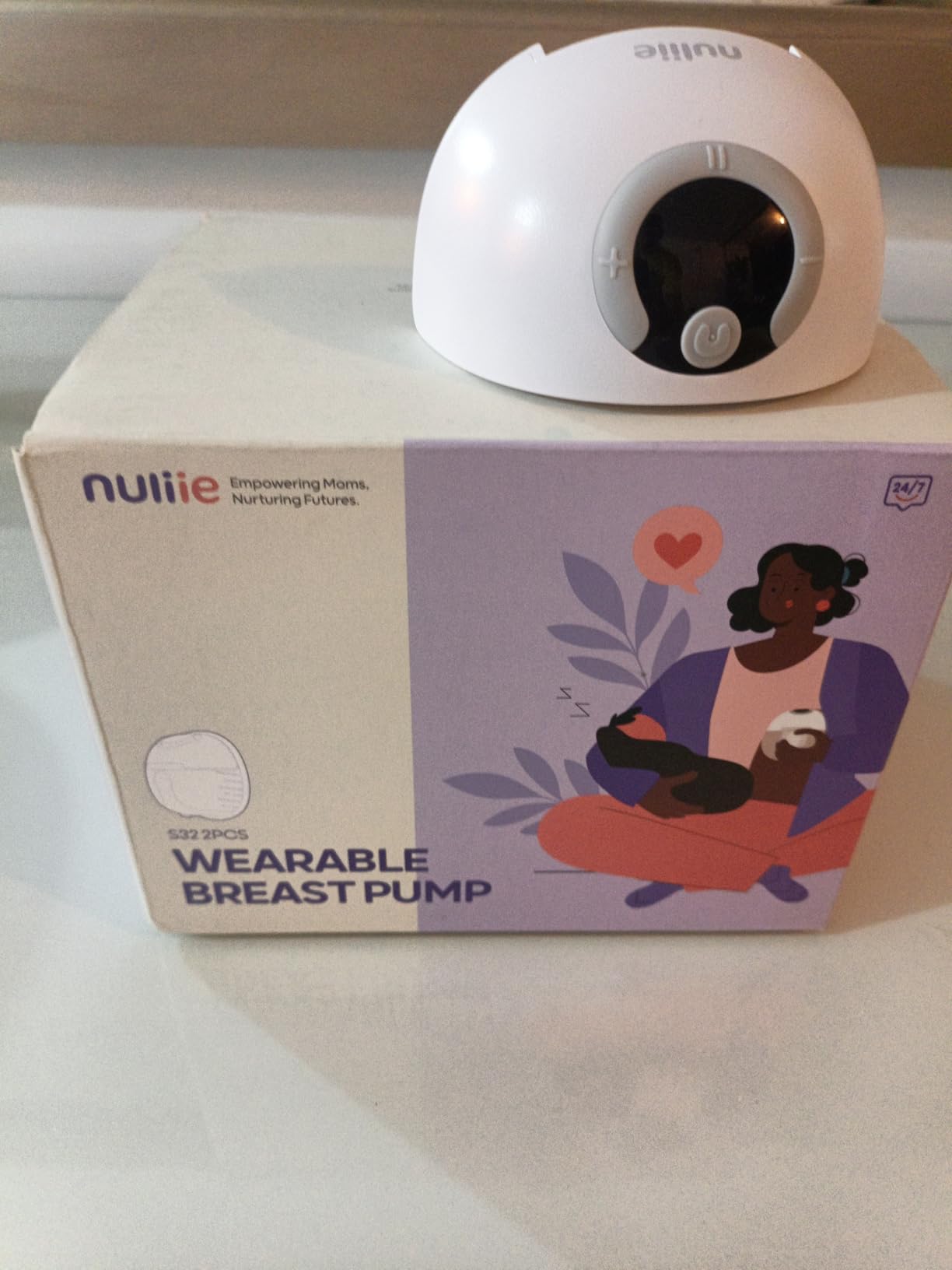 Nuliie S32 Wearable Breast Pump Hands-Free, More Private Electric Pump, 4 Modes 9 Suction Levels, 24mm Flange with 13/15/17/19/21mm Inserts, Easy Clean & Anti-Leak Design (2 Packs, White) customer photo 2