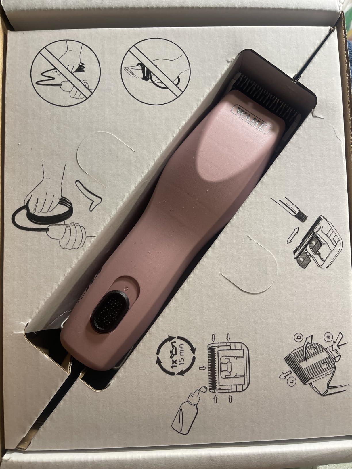 Wahl Pro Animal Thick-Curly Coat Clipper - Professional Pet Clipper for Curly Hair - Fur Care for Dogs & Cats - 2-Speed & Corded - Lightweight & Quiet - Durable - Ergonomic Design - Pink customer photo 1