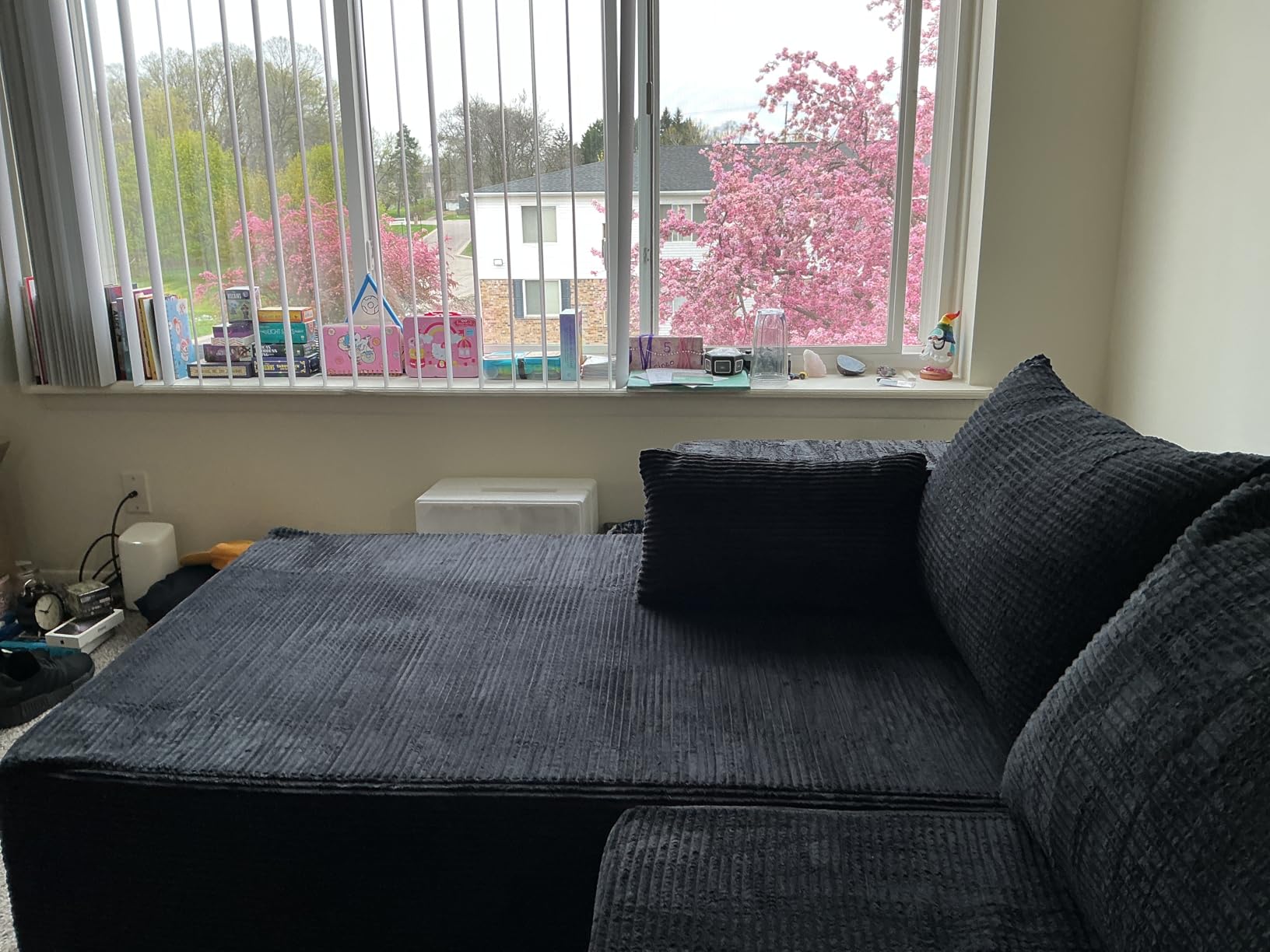 GRUSIGN Cloud Sectional Boneless Couches for Living Room, Modular L Shaped Couch with Deep Seat Oversized Right Facing Chaise, Memory Foam Compressed Spineless 3 Seater Sofa for Apartment customer photo 2