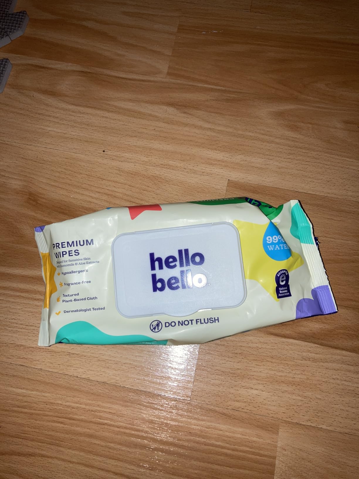 Hello Bello Premium Wipes, Designed for Sensitive Skin with Chamomile & Aloe Extracts, Playful Sketches (12 Resealable Packets = 720 Total Wipes) customer photo 2