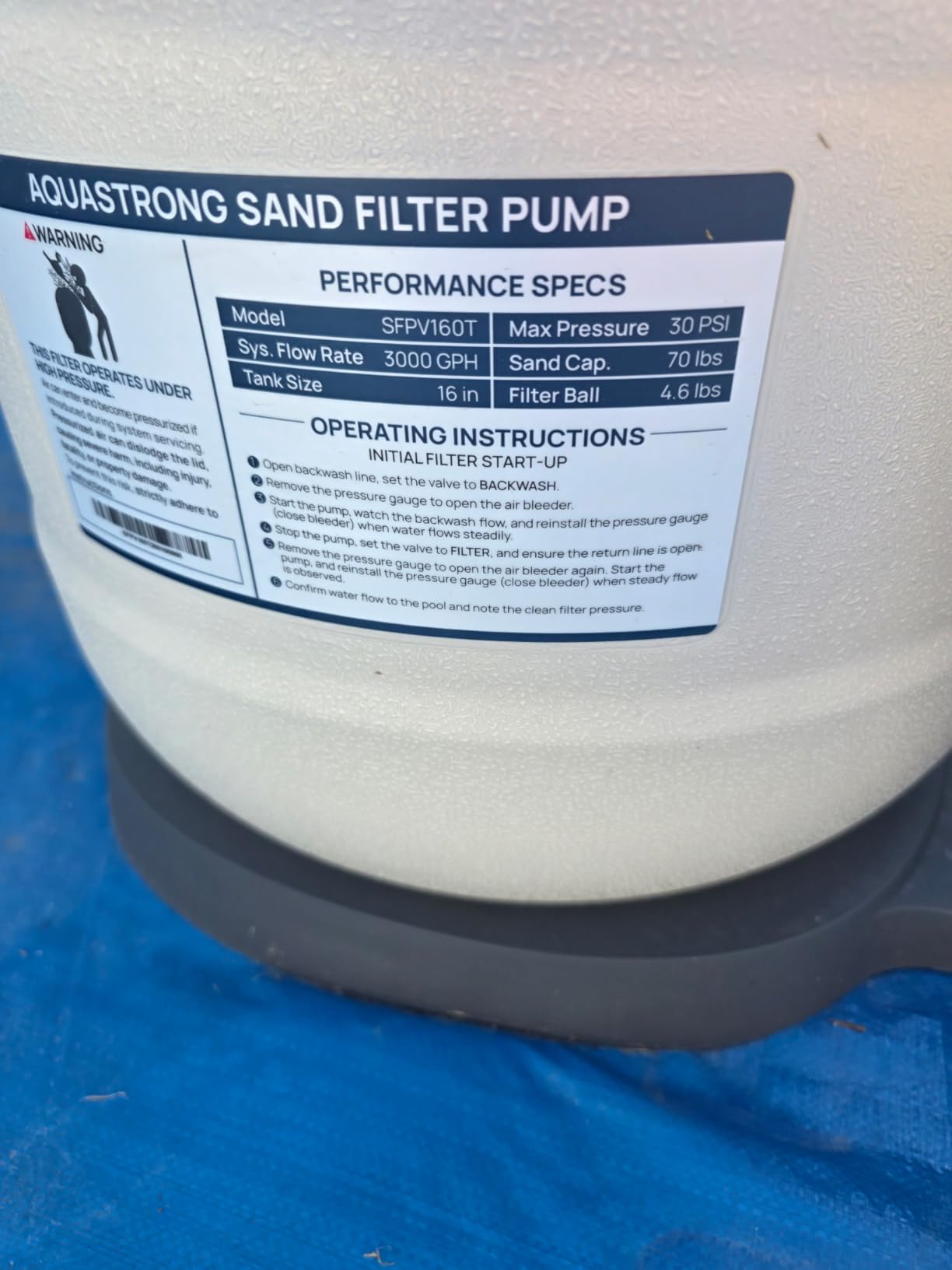 AQUASTRONG 16in Sand Filter Pump for Above Ground Pool with Timer, 3/4 HP Pool Pumps Above Ground 3800 GPH for Pools up to 16000 GAL, Pool Filter with 6-Way Valve customer photo 1