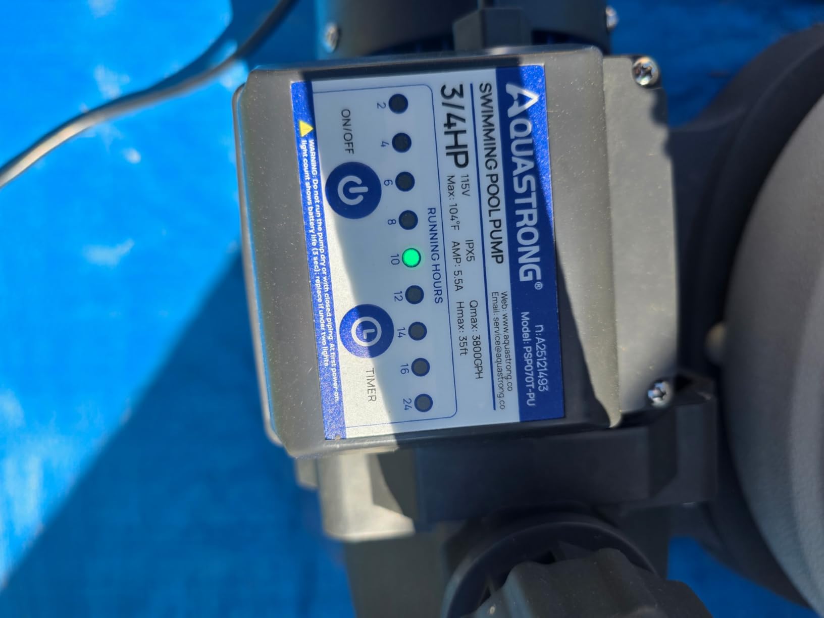 AQUASTRONG 16in Sand Filter Pump for Above Ground Pool with Timer, 3/4 HP Pool Pumps Above Ground 3800 GPH for Pools up to 16000 GAL, Pool Filter with 6-Way Valve customer photo 2