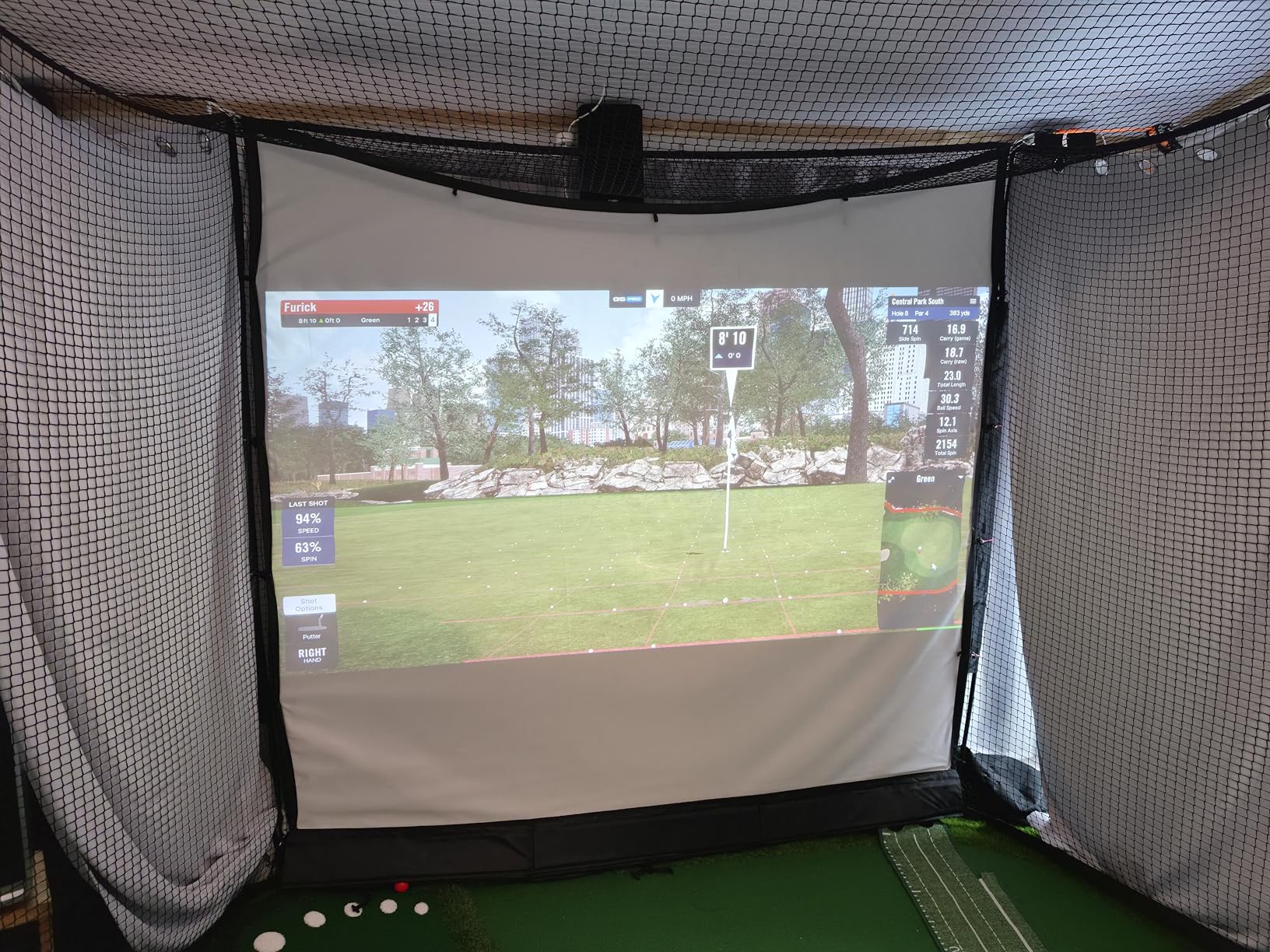Golf Simulator Impact Screen Enclosure with Net & Target (Projector not Included) - Golf Practice Cage with 270 Degree Protection, Easy Setup to Use for Indoor Outdoor Home Garage Basement customer photo 1