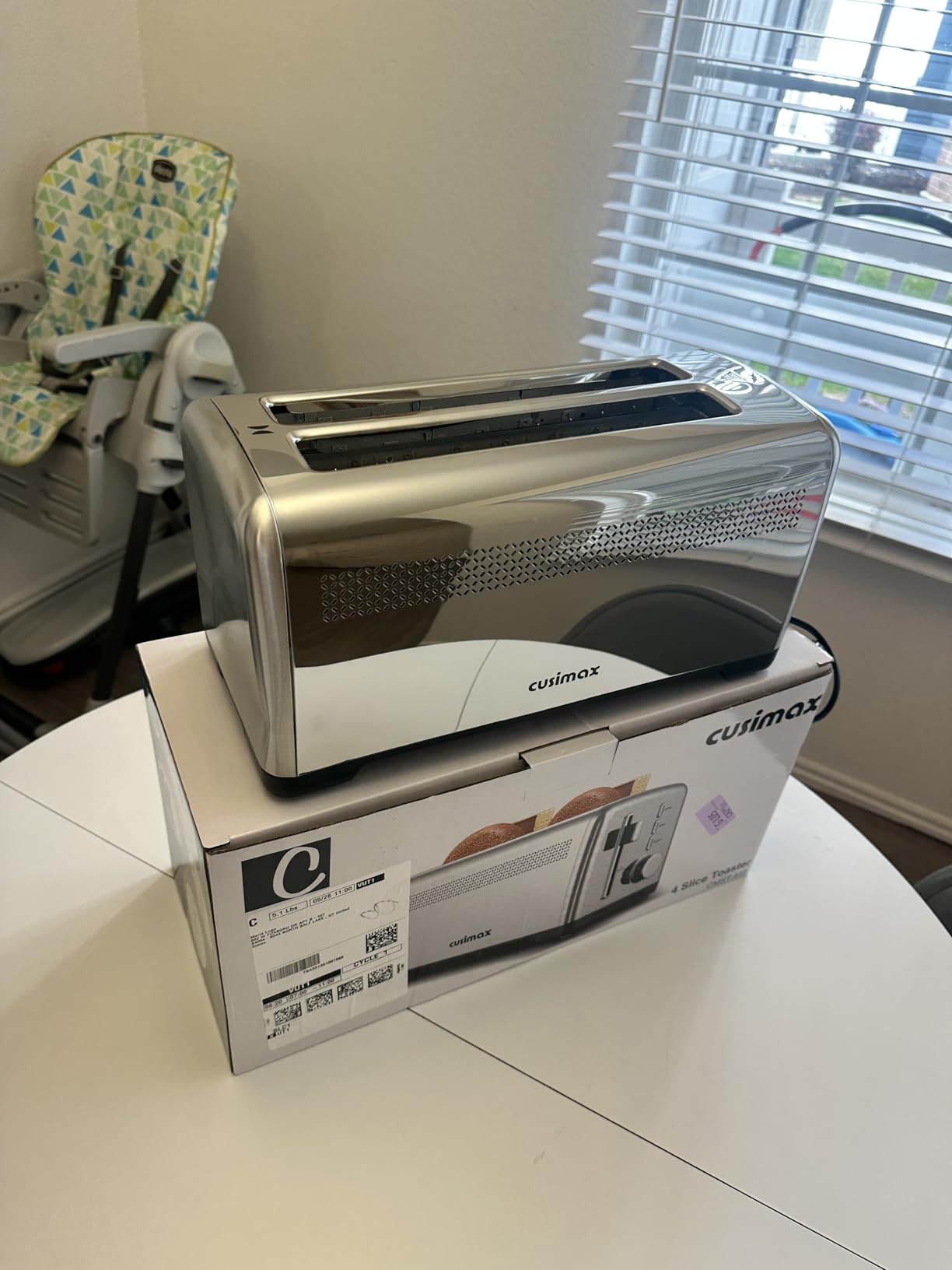 4 Slice Toaster, CUSIMAX Extra-Long Slots for Artisan Bread, Quick Glance Function, 9 Shade Settings, Bagel/Defrost/Cancel Functions, Removable Crumb Tray, Cool-Touch Stainless Steel Body customer photo 2