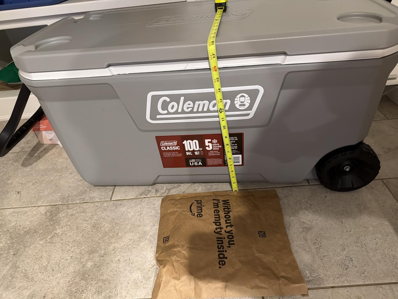 Coleman Classic Series Insulated Portable Cooler, Leak-Resistant Outdoor Hard Cooler Keeps Ice up to 5 Days, 62 Quart, Desert Sand customer photo 1