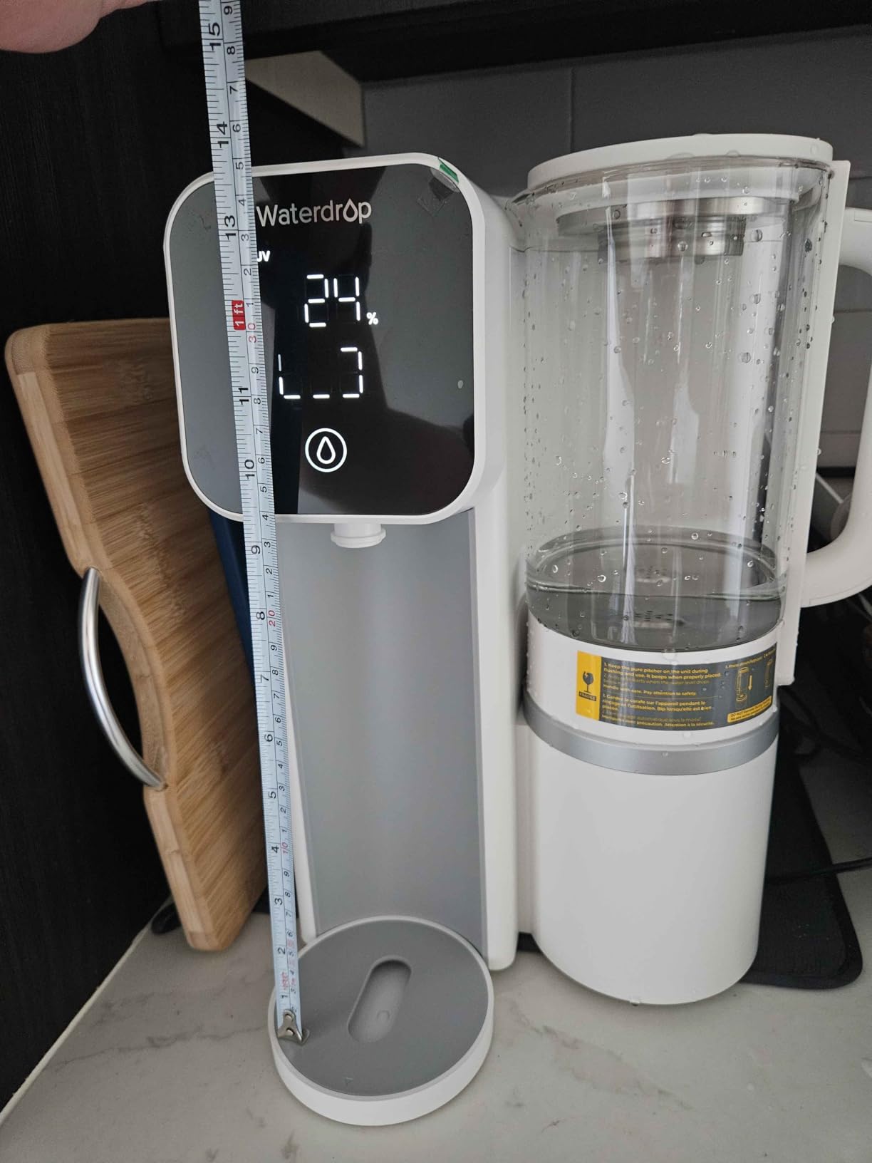 Waterdrop M6SL Mineral Reverse Osmosis System Countertop Water Filter, 8-Stage, 3:1 Pure to Drain, RO System Delivers Purified Water to Glass Pitcher, NSF/ANSI 372 & 58 Certified, Room-Temperature customer photo 2