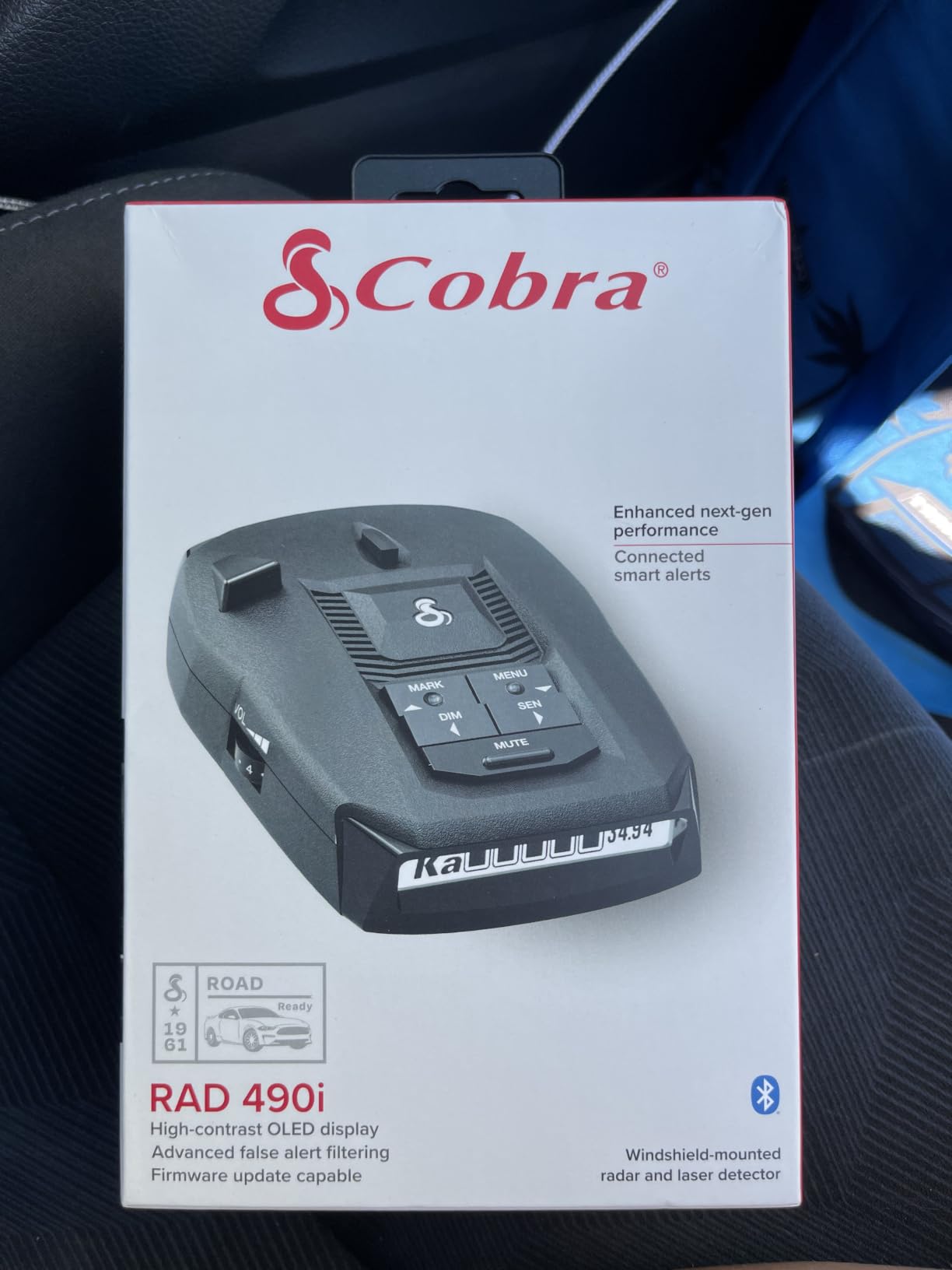 Cobra RAD 490i Laser Radar Detector - New Model with Long Range Detection, Bluetooth, Apple CarPlay and Android Auto Compatible, LaserEye Front and Rear Detection, DSP, Firmware Updatable customer photo 2
