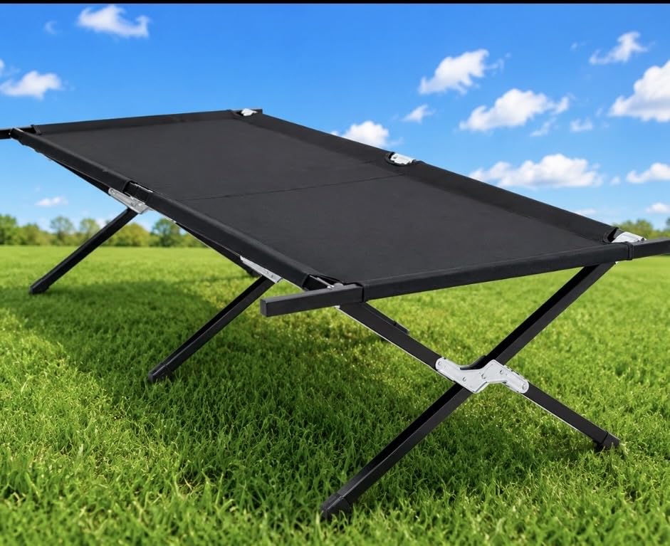 OLIXIS Camping Cot - Sleeping Folding Cots for Adults, Foldable Army Bed for Camping, Backyard, Traveling Guest Bed 73x35.8x17.7, 300 LBS Capacity. Portable Camping Cot for Multi-Scene use customer photo 1
