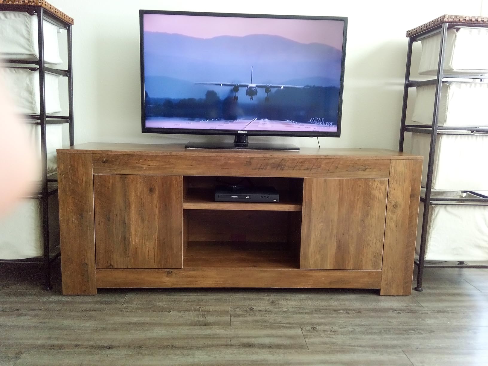 VASAGLE TV Stand, Farmhouse Entertainment Center with Storage Cabinets, Media Console Table for Living Room, Bedroom, for 65 Inch TV, 58 x 15.7 x 23.6 Inches, Honey Brown ULTV623K101S customer photo 2