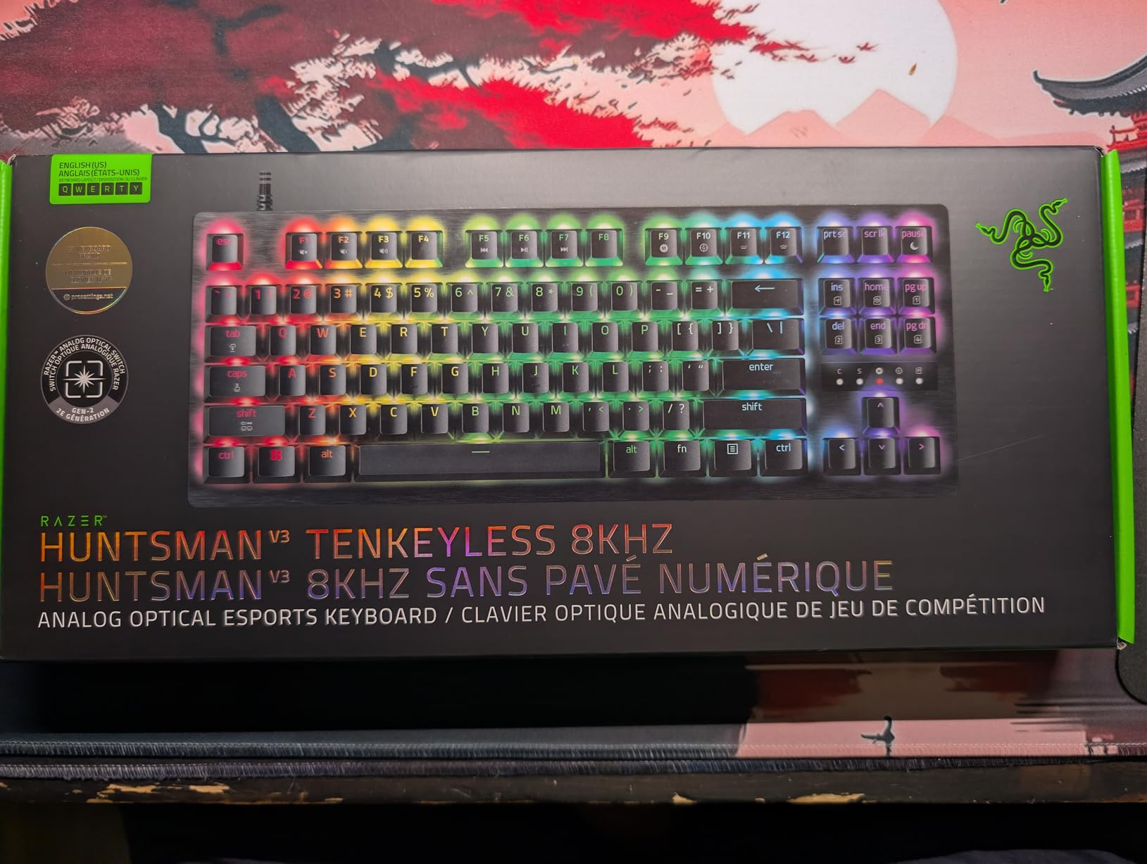 Razer Huntsman V3 TKL 8KHz Esports Gaming Keyboard - Analog Optical Switches Gen 2 with Rapid Trigger, Adjustable Actuation, Snap Tap, PBT Keycaps, True 8000hz Polling Rate, Onboard Memory - Black customer photo 2