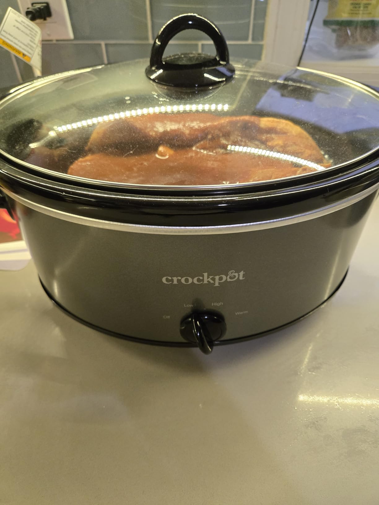 Crock-Pot 7-Quart Manual Slow Cooker, Family Size Serves 8+ People & Fits 6-lb Roast, Removable Stoneware with Warming Setting, Dishwasher Safe, Stainless Steel customer photo 2
