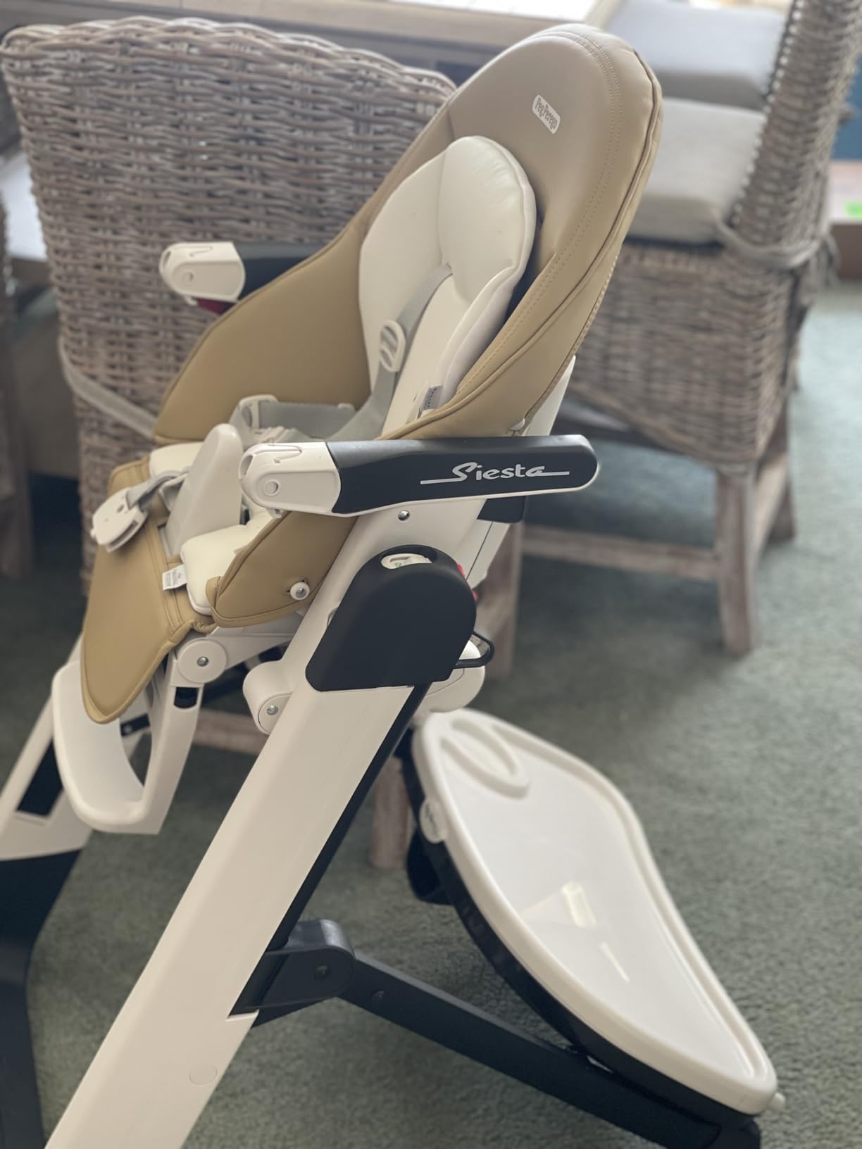 PEG Perego Siesta, Grow With Baby Folding High Chair & Recliner, Ice (Grey) | Height Adjustable, Quick Clean & Easy Push Wheels For Babies & Toddlers, Made in Italy customer photo 1