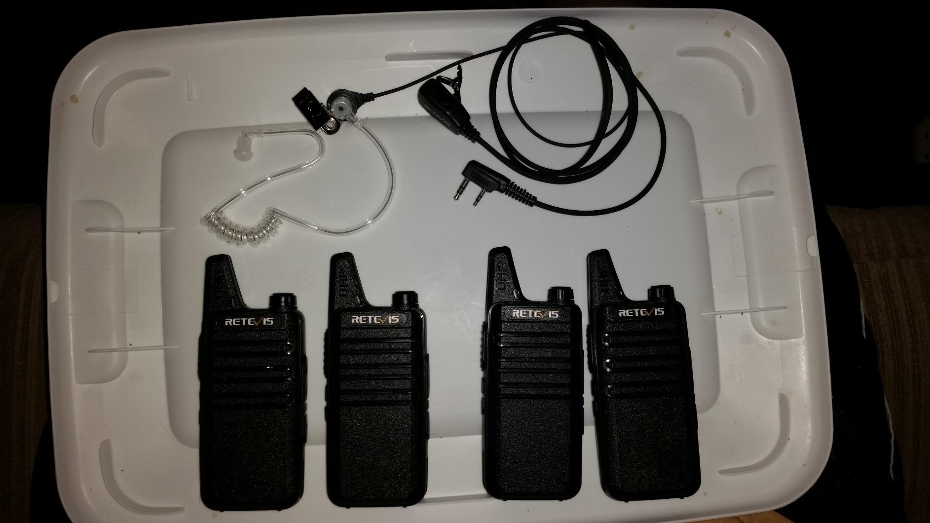 Retevis RT22 Walkie Talkies, Mini 2 Way Radio Rechargeable, VOX Handsfree, Portable, Two-Way Radios Long Range with Earpiece, for Family Road Trip Camping Hiking Skiing (2 Pack, Black) customer photo 2