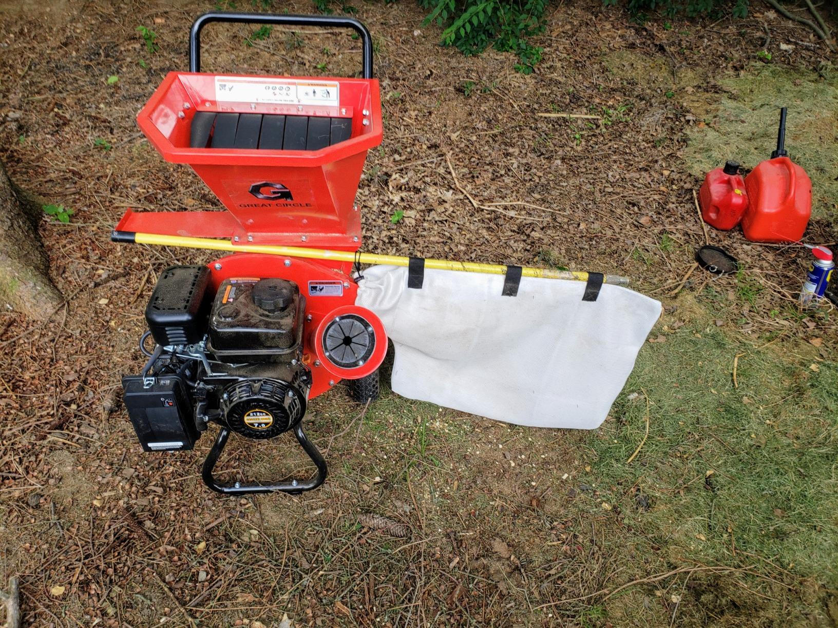 GreatCircleUSA Wood Chipper Shredder Mulcher Heavy Duty Gas Powered 3 in 1 Multi-Function 3