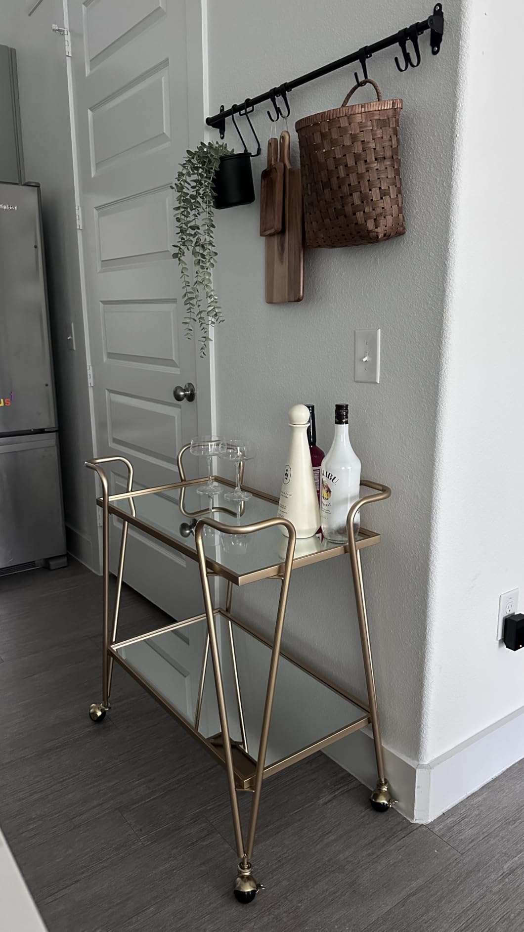 Linon Gina Mid-Century Bar Cart, Gold customer photo 2