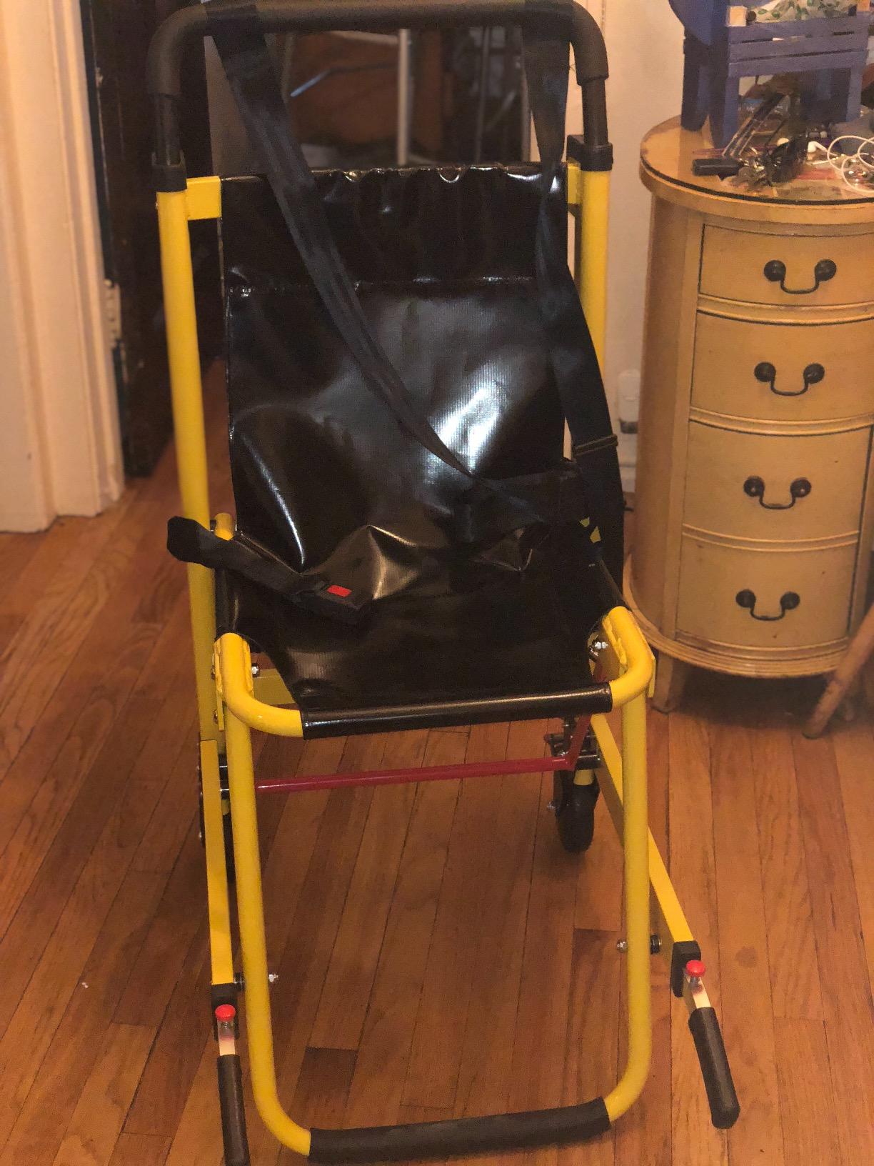 LINE2design EMS Stair Chair 70015-Y - Mobility Chair for Medical Emergency Patient Transfer - 2-Wheel Deluxe Evacuation Chair - Ambulance Transport Folding Lift - Load Capacity: 400 lb customer photo 1