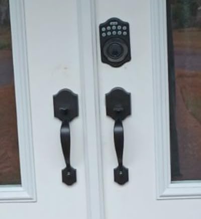 Amazon Basics Electronic Keypad Deadbolt Door Lock with Auto Lock, Customizable User Codes, One-time Codes, Touch-Control Keyless Entry, Traditional, Satin Nickel customer photo 1