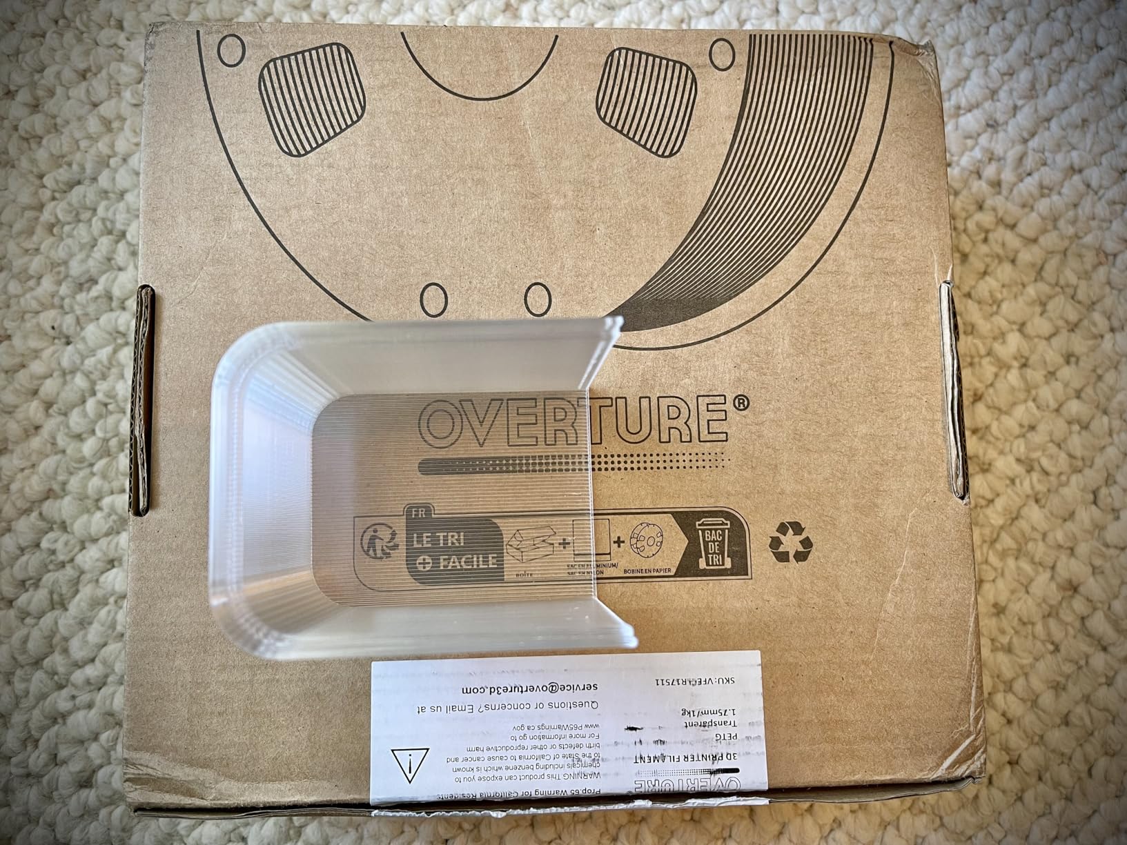 OVERTURE PETG Filament 1.75mm, High Speed 3D Printer Filament, Neatly Wound & Clog-Free, 1kg Spool (2.2lbs) Rapid PETG, Dimensional Accuracy +/- 0.02mm, Fit Most FDM Printers (Black) customer photo 1