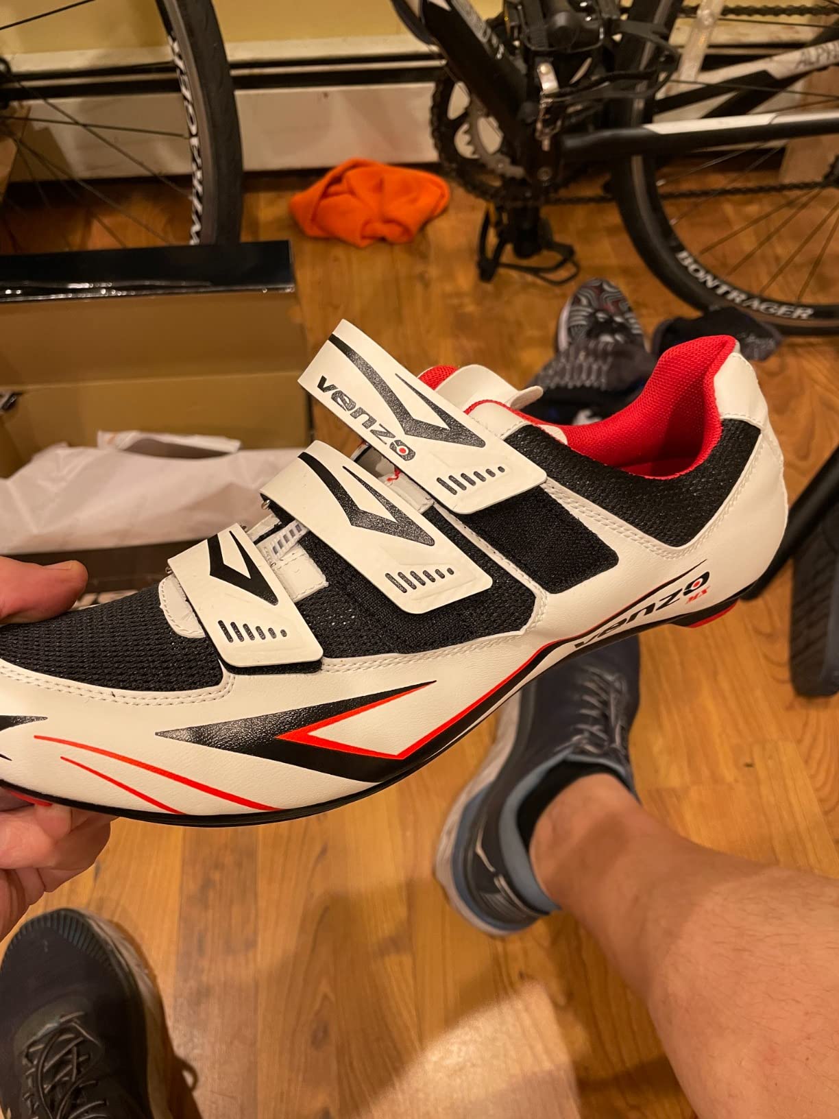 Venzo Bicycle Men's Road Cycling Riding Shoes - 3 Straps customer photo 2