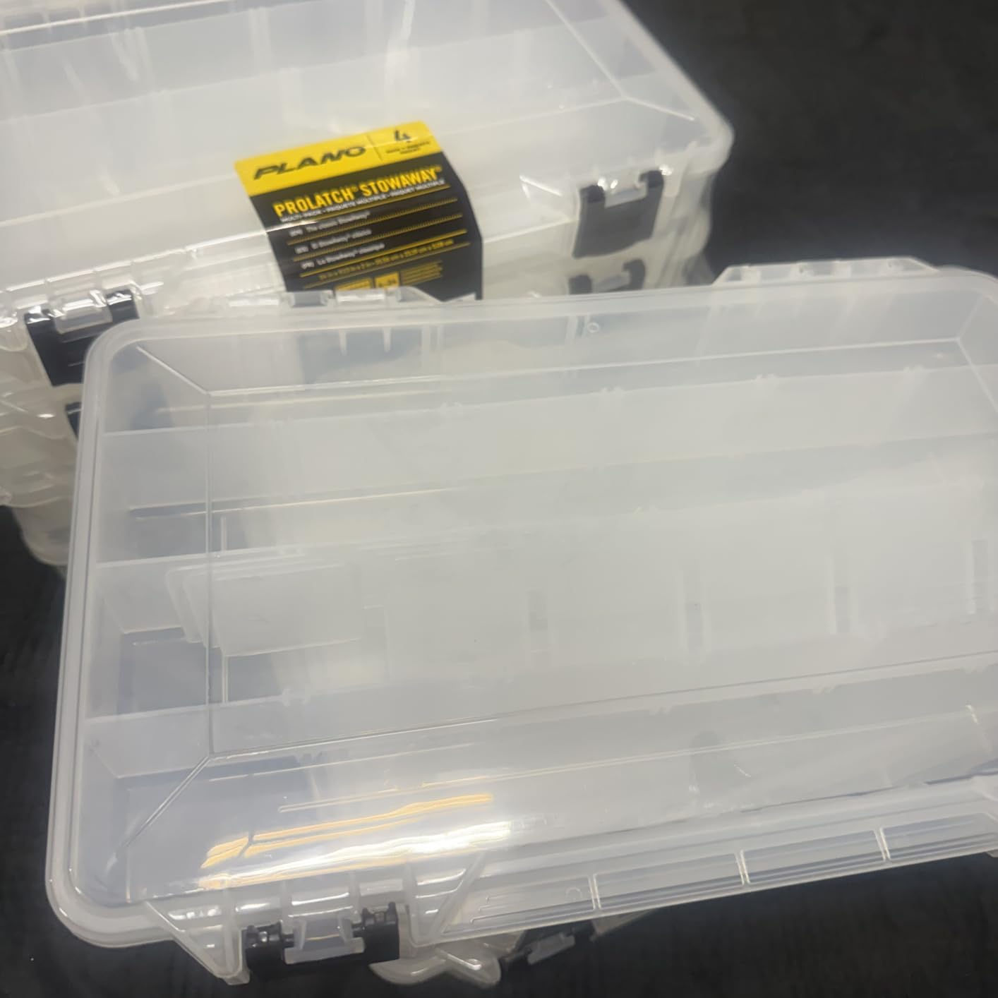 Plano ProLatch 3700 StowAway 4-Pack, Clear and Black, ProLatch Locking System, Transparent Design to Quickly Identify Contents customer photo 1