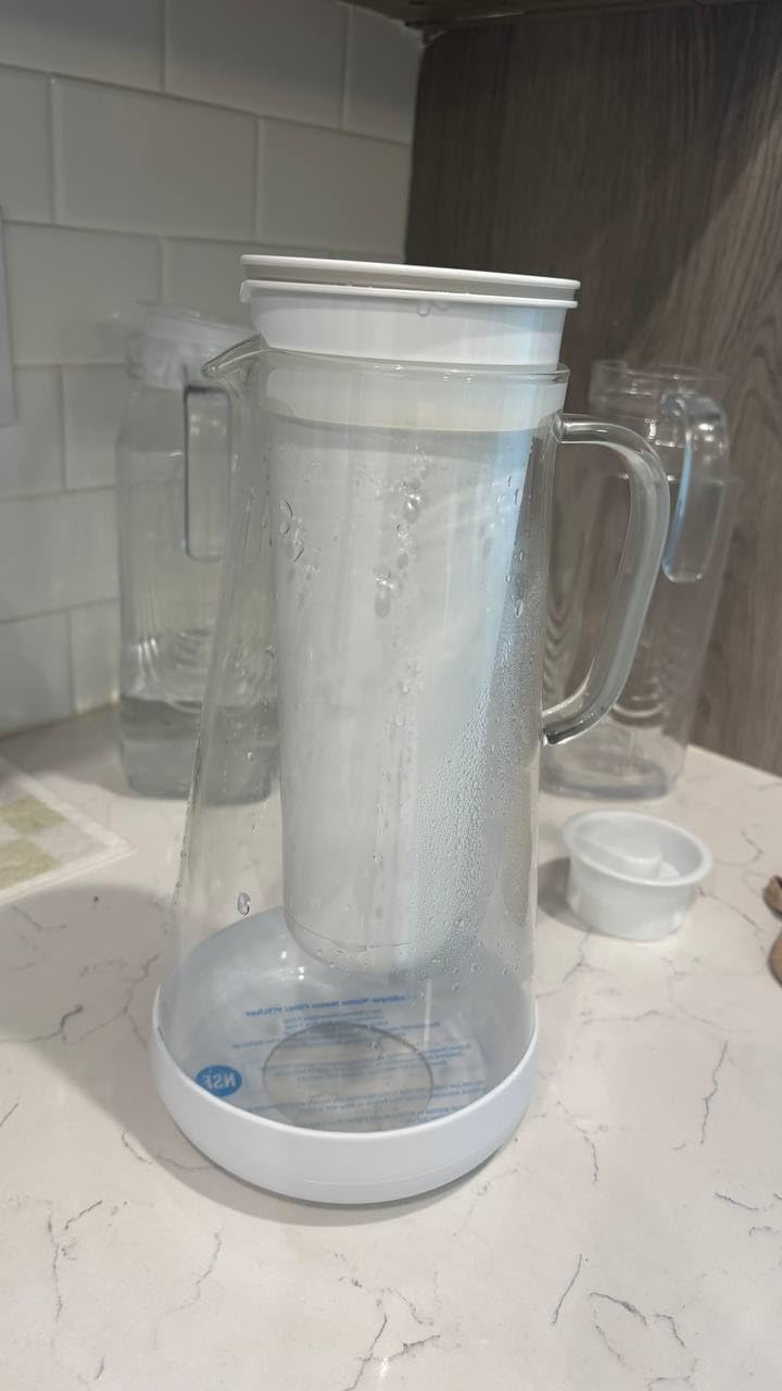 LifeStraw Home - Water Filter Pitcher, 7-Cup, White, Glass with Silicone Base, BPA Free Designed for Everyday Protection Against Bacteria, Parasites, Microplastics, Lead, Mercury customer photo 1