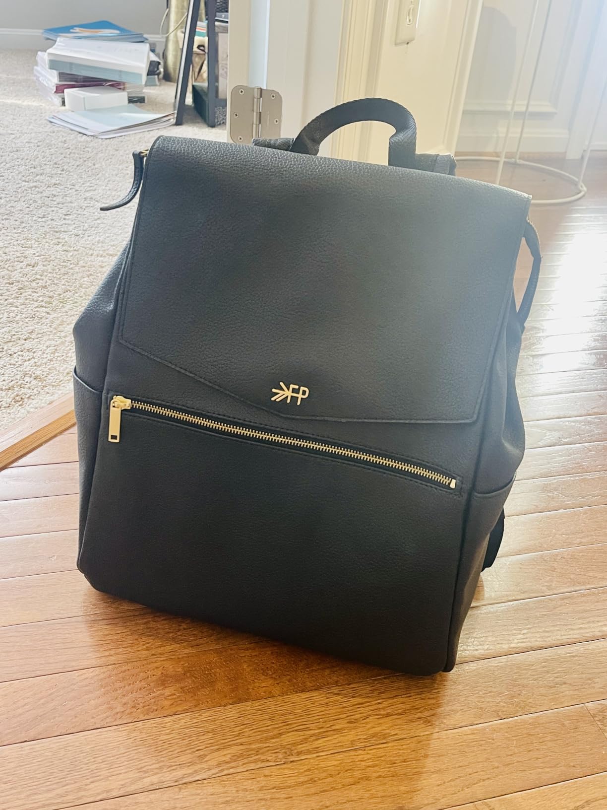 Freshly Picked Classic Diaper Bag II Backpack - Premium Vegan Leather, Large Capacity Baby Bag with Changing Pad, Stylish & Functional for Moms & Dads, Sage customer photo 1