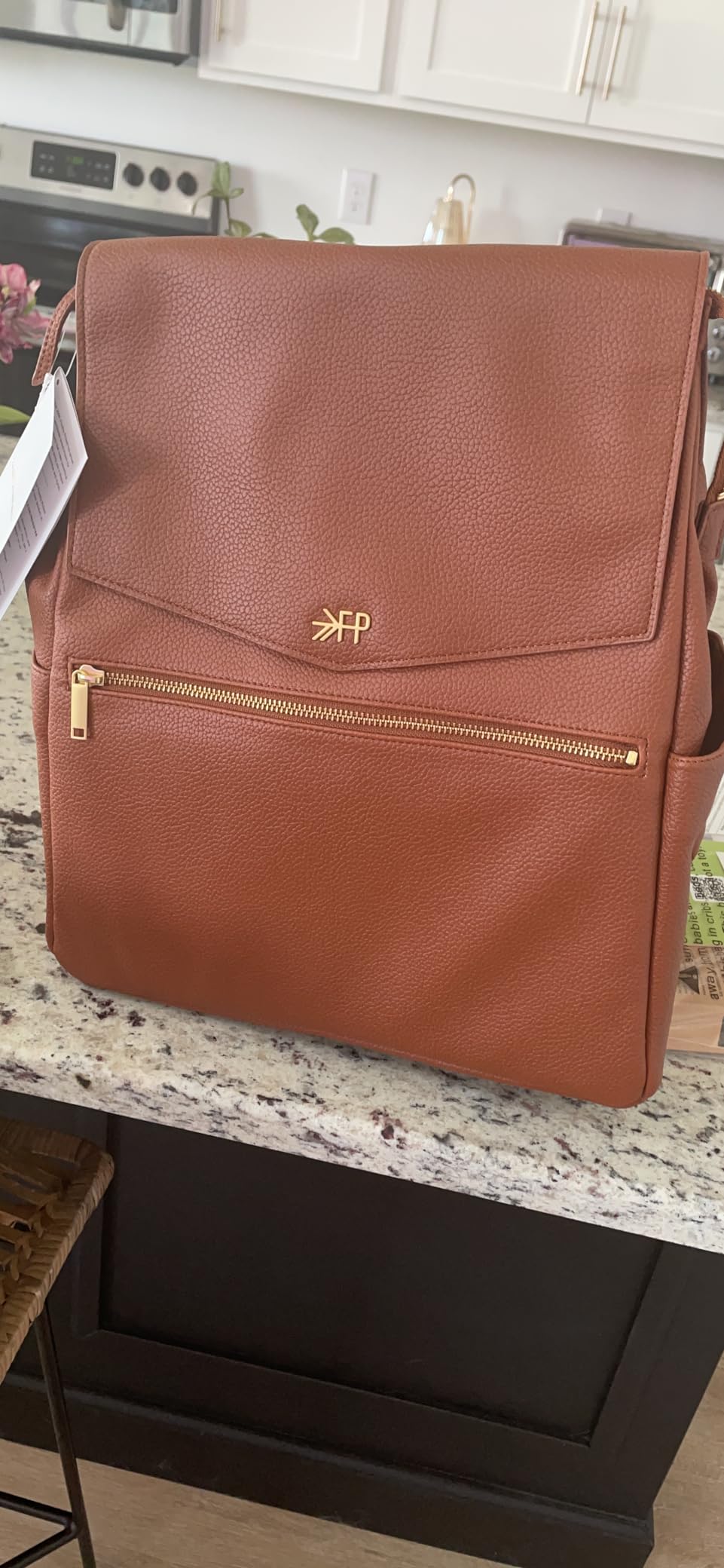 Freshly Picked Classic Diaper Bag II Backpack - Premium Vegan Leather, Large Capacity Baby Bag with Changing Pad, Stylish & Functional for Moms & Dads, Sage customer photo 2