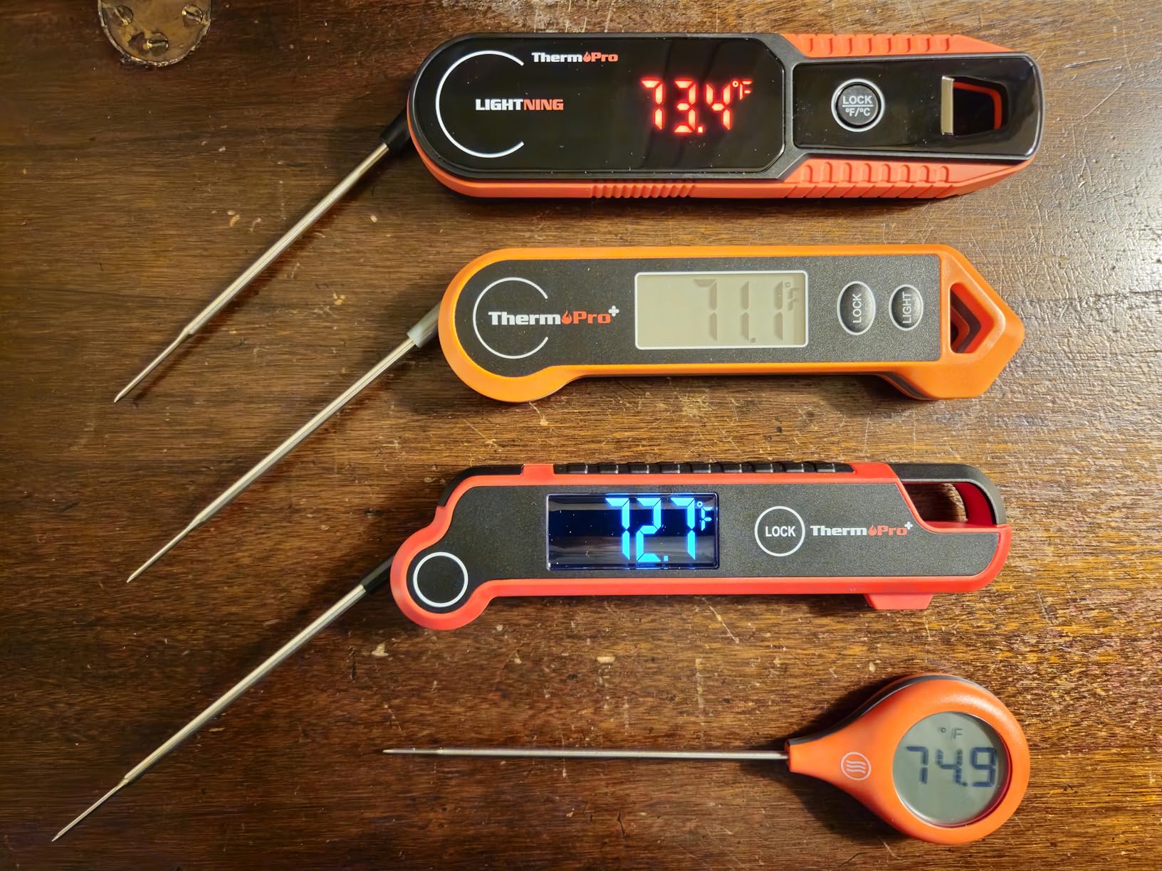 TempPro Lightning 1 Sec Instant Read Meat Thermometer, Kitchen Food Thermometer with 180 Degree Rotating Display, IP67 Waterproof Cooking Thermometers for Deep Fry Smoker Grill BBQ (Previously ThermoPro) customer photo 1